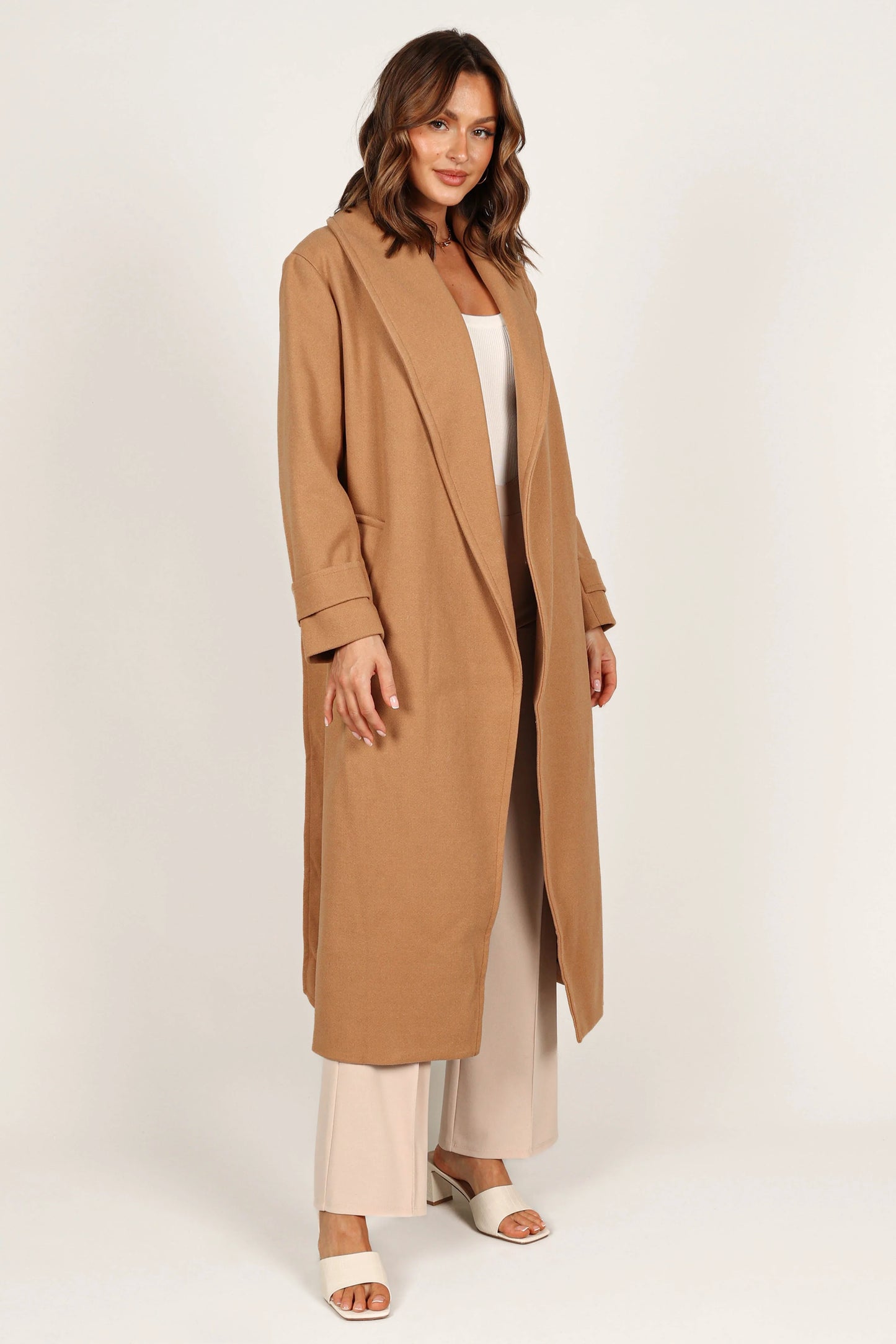 Emersyn Tie Front Coat Camel