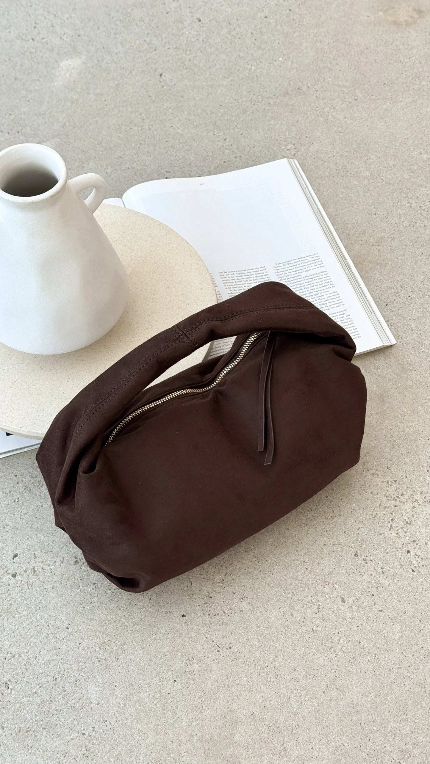Renee Shoulder Bag Chocolate Suede