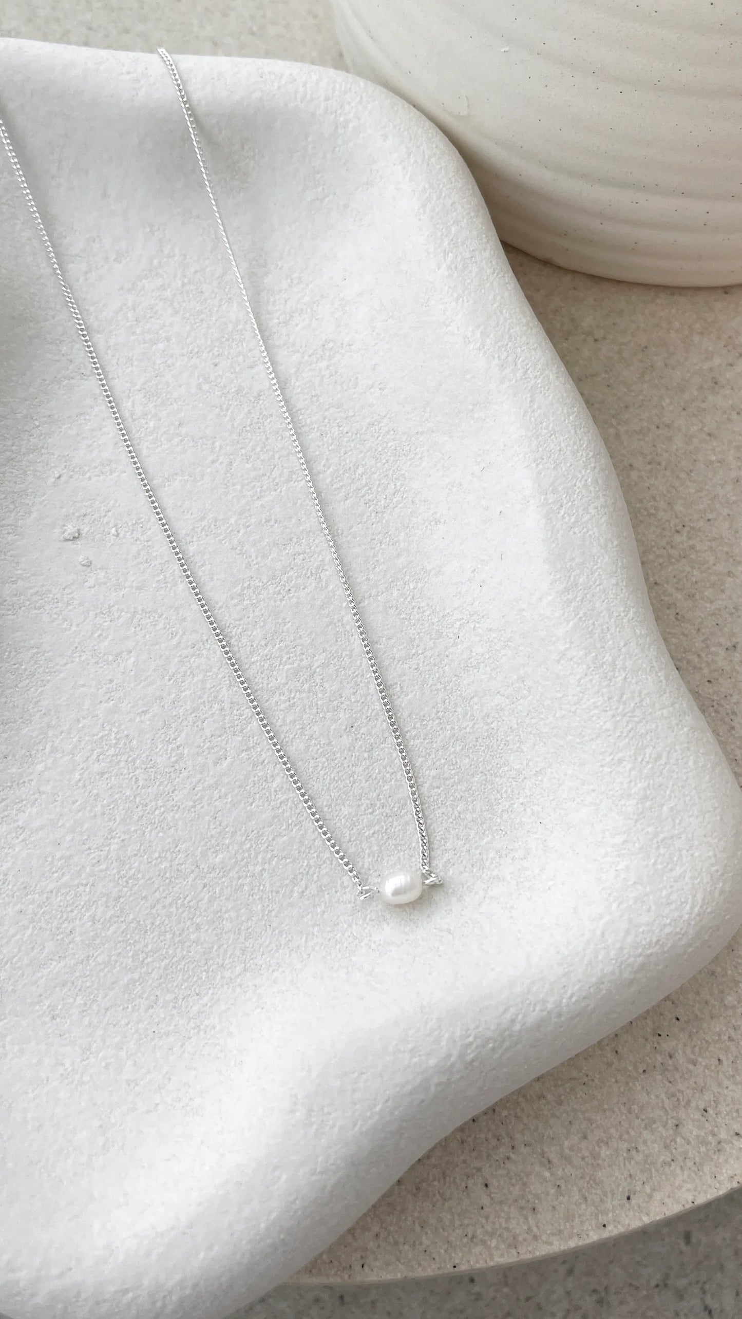 Kimmy Necklace Silver Pearl