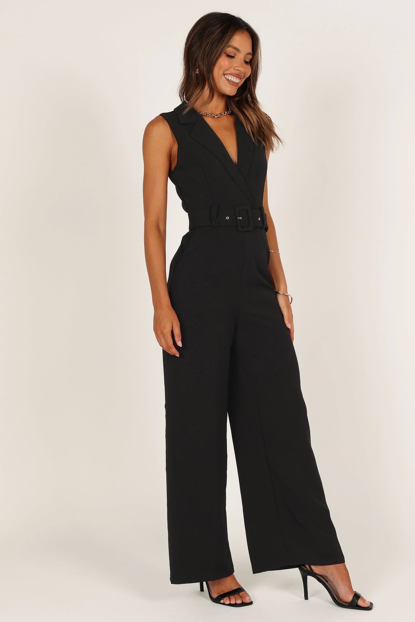Sienna Belted Jumpsuit Black