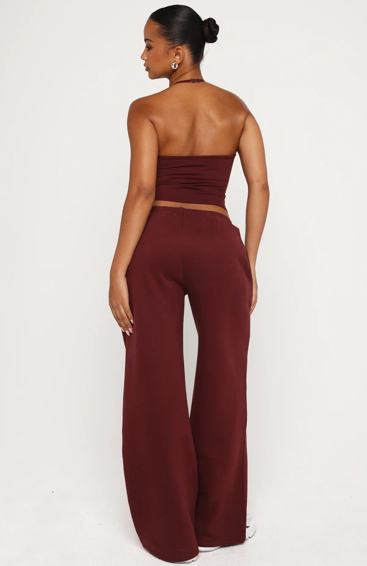 Test Drive Wide Leg Sweatpants Dark Cherry