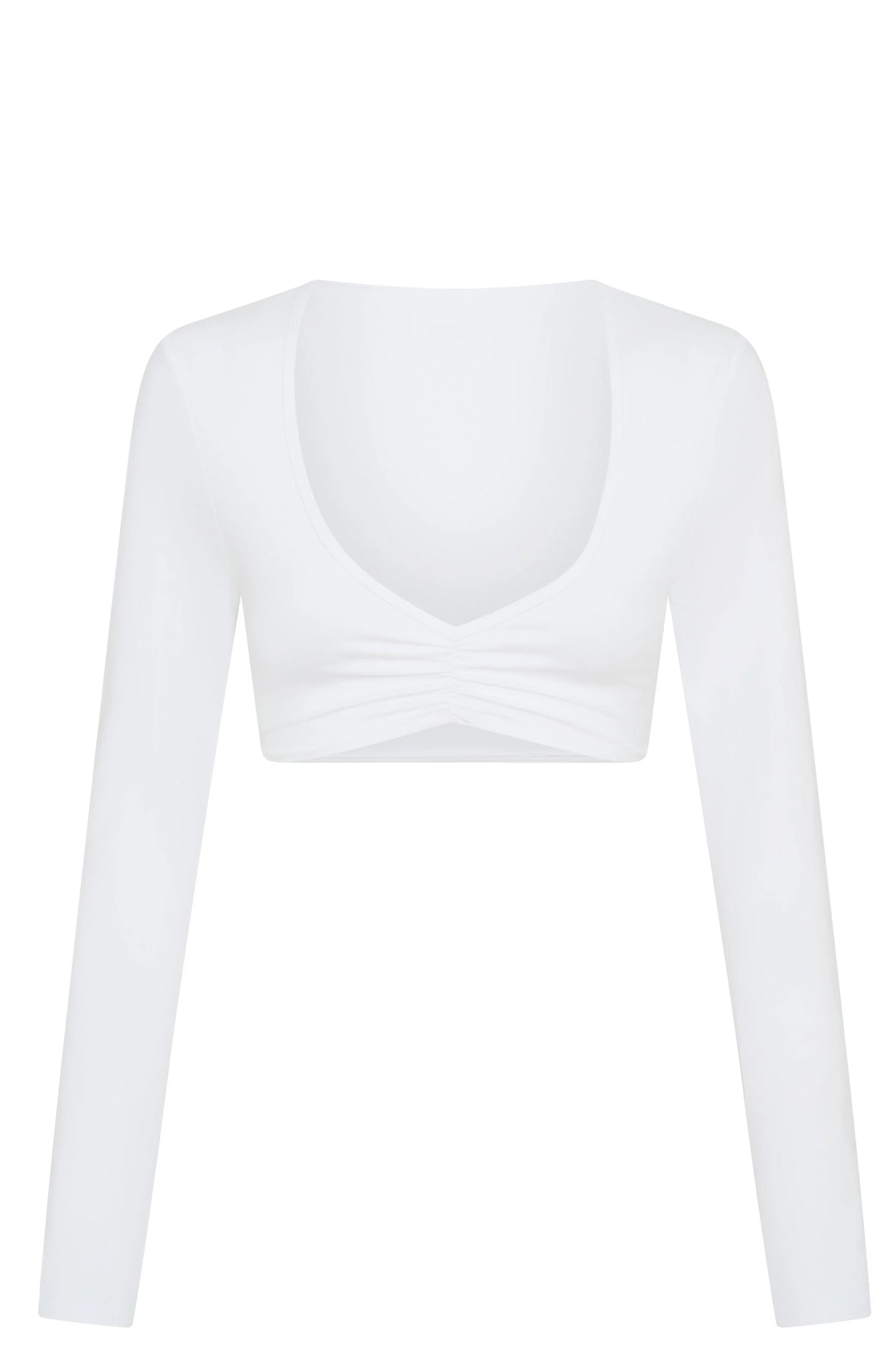 Sync Long Sleeve Crop White