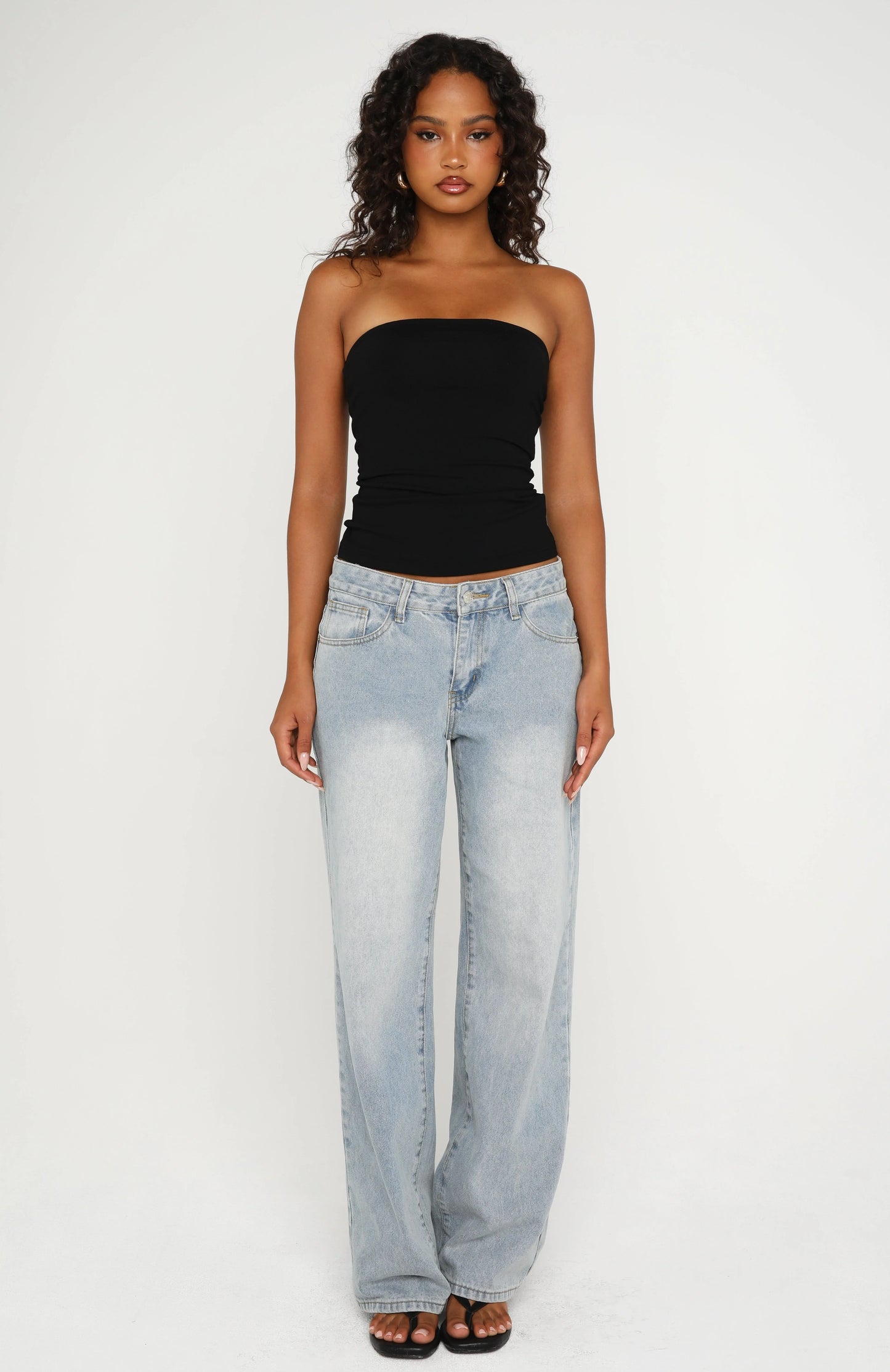 Tiny Drama Strapless Top Black