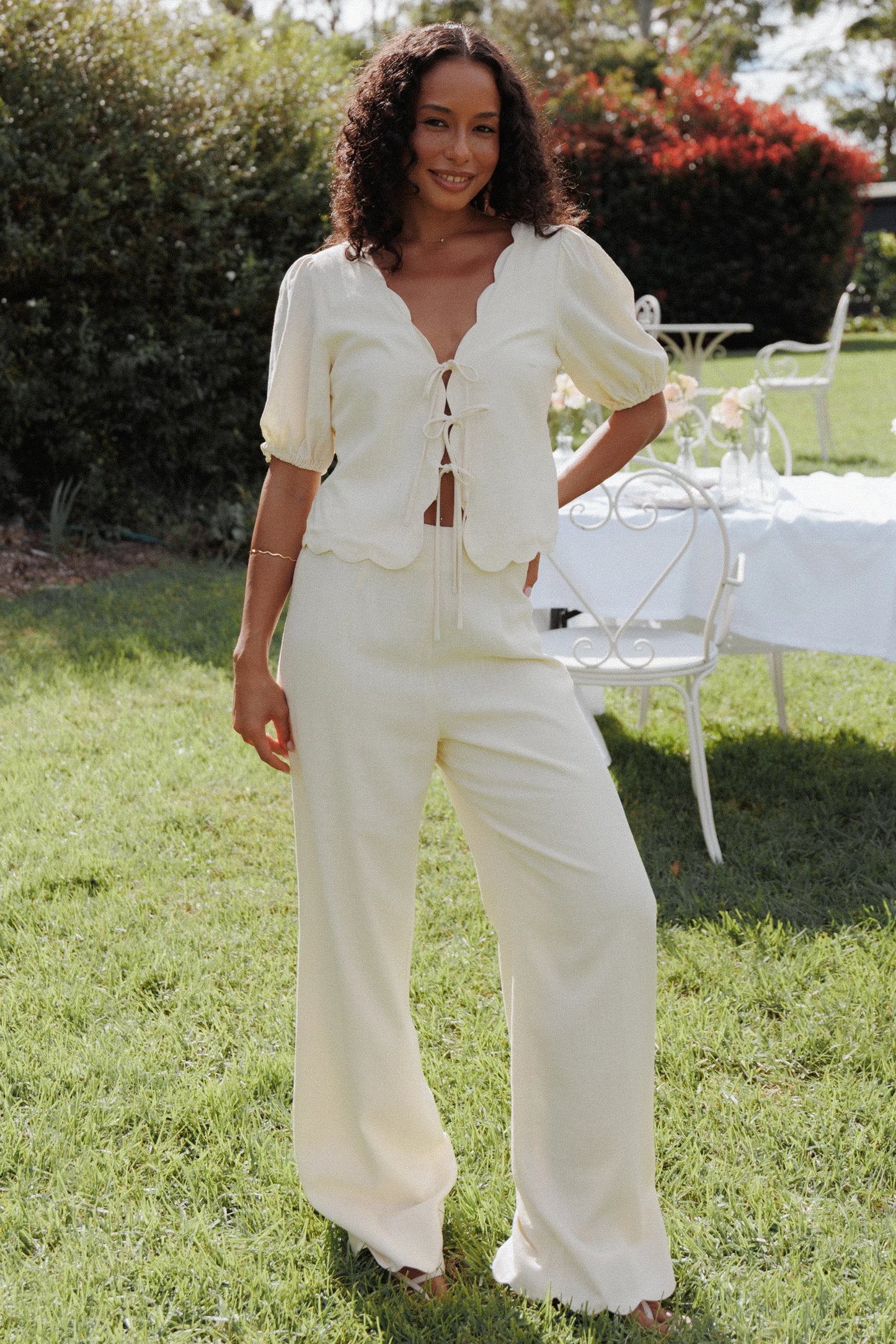Jensen Scallop Hem Pant Butter Yellow