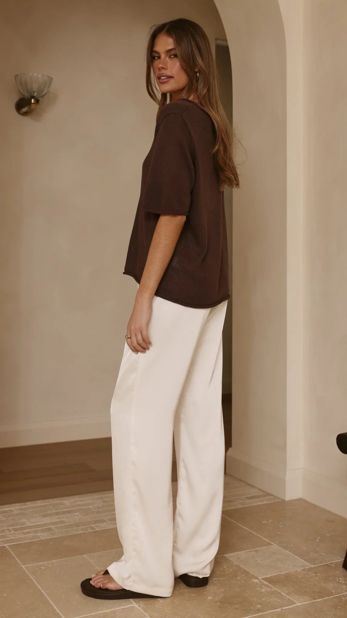 Spring Scoop Neck Tee Chocolate