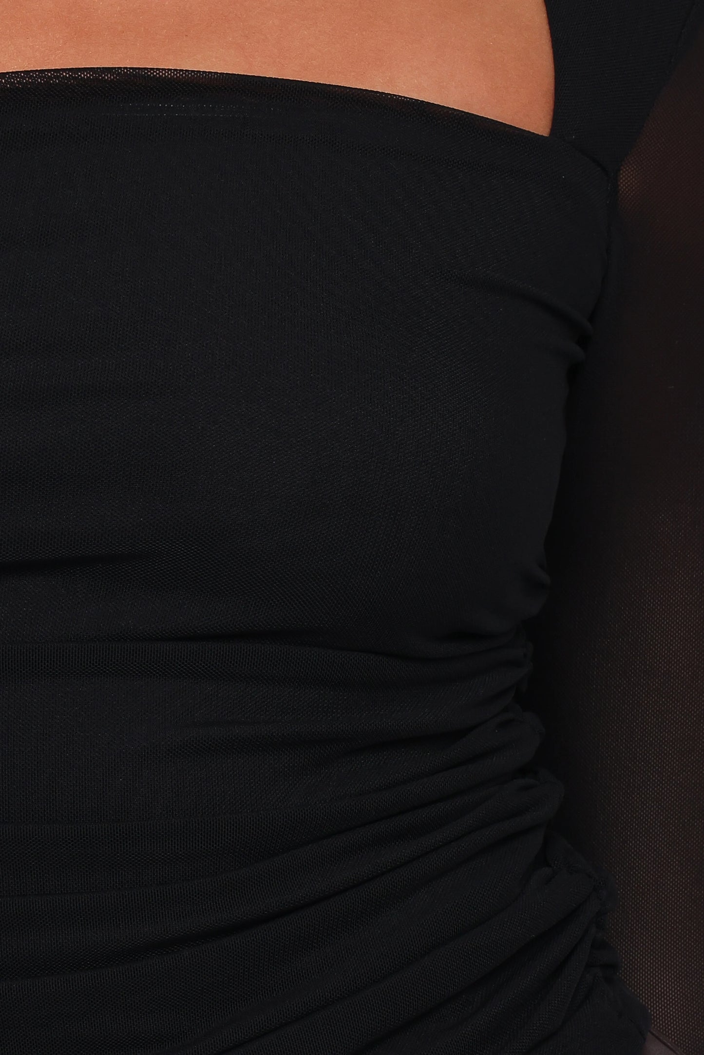 Cerys Mesh Top Black