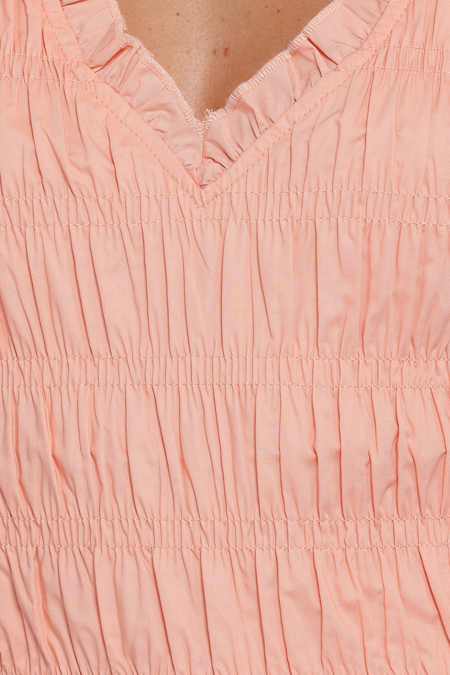Xenia Smocked Top Peach