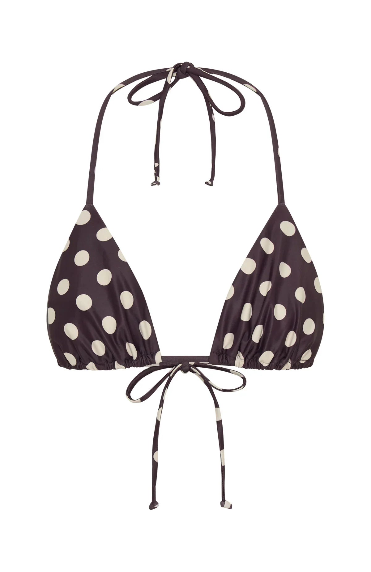 Golden Hour Bikini Top Choc Cream Polka Dot