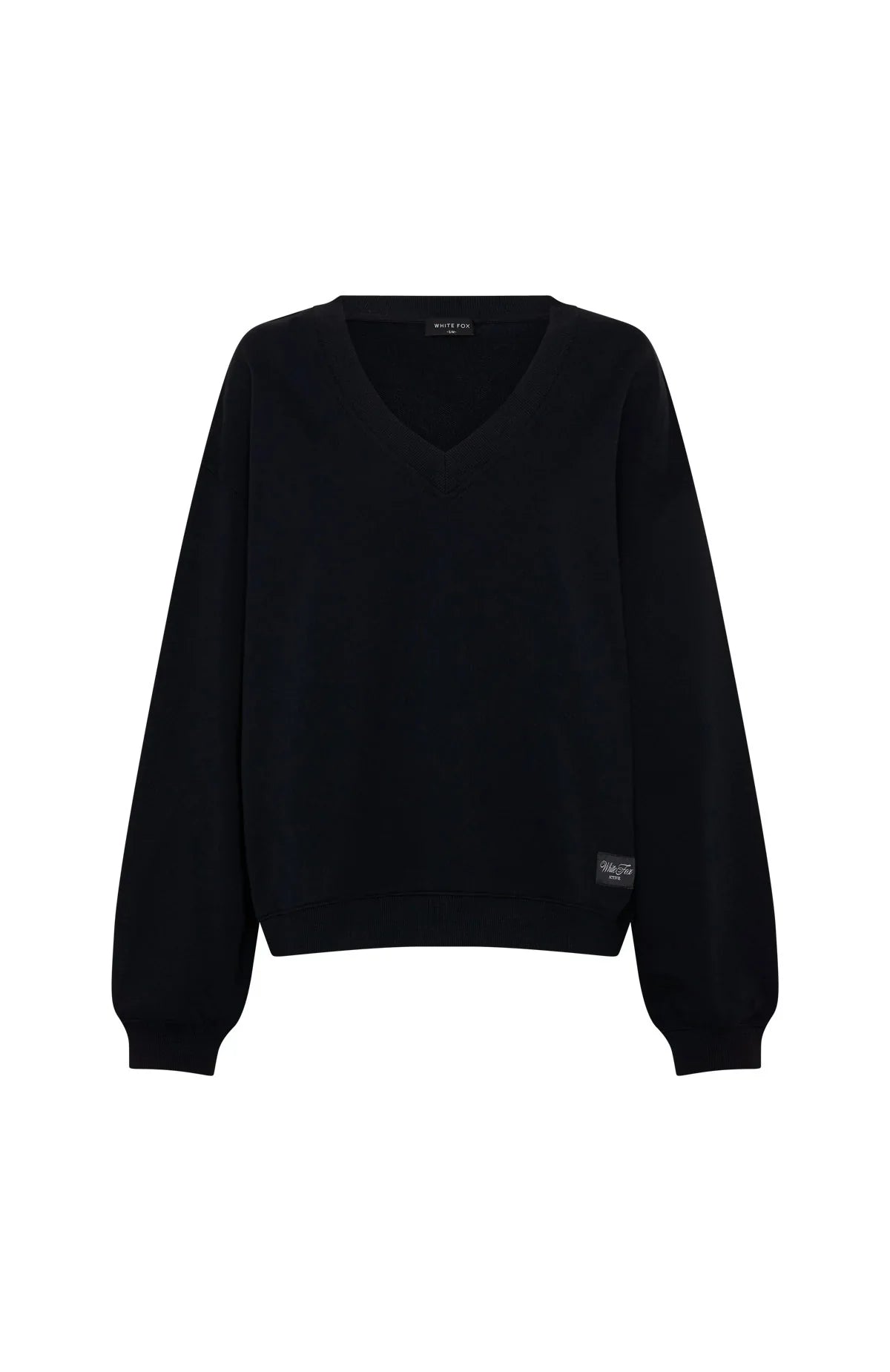 Shutting It Down V Neck Oversized Sweater Black