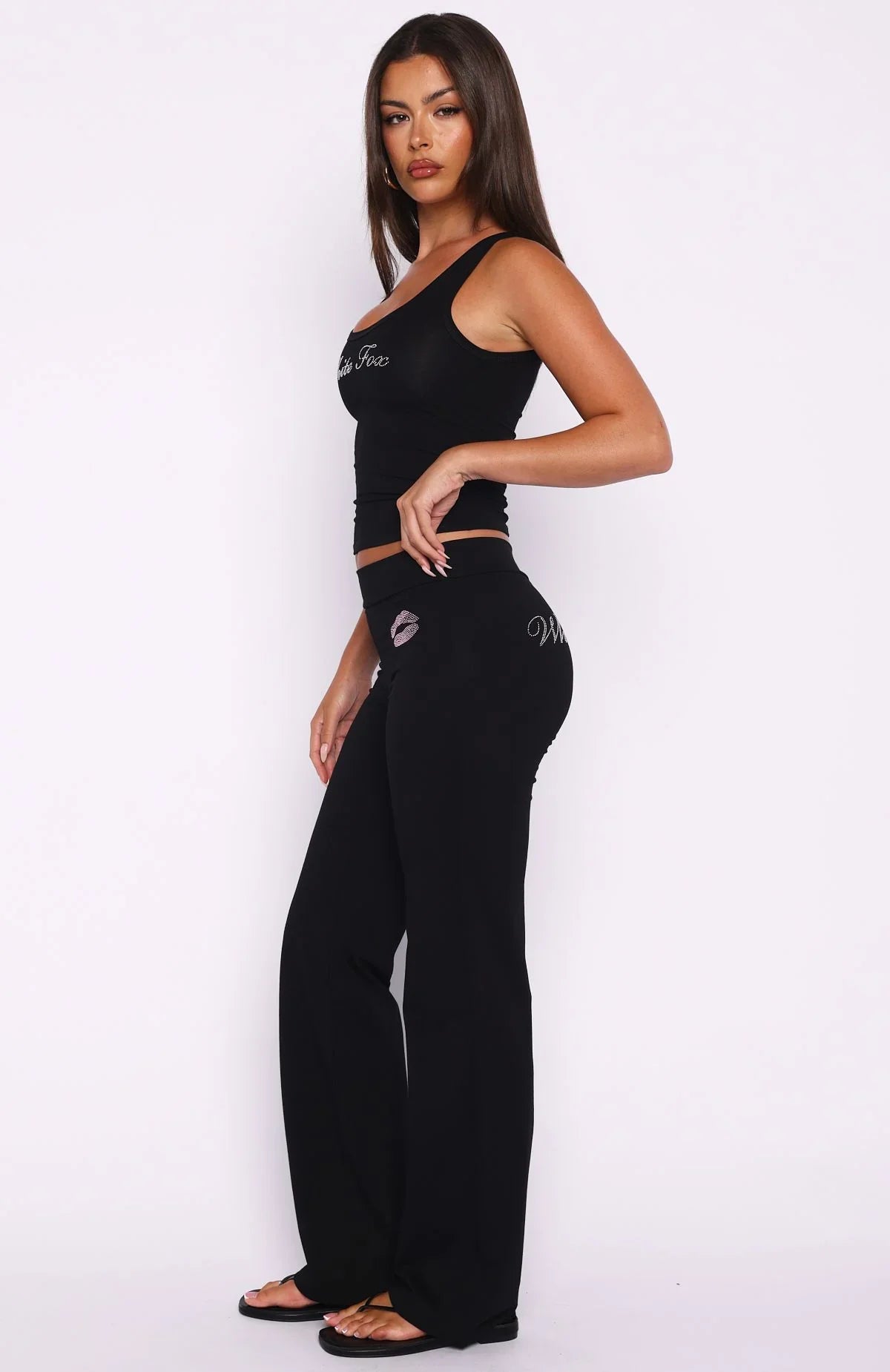 Pillow Talk Club Straight Leg Pants Black
