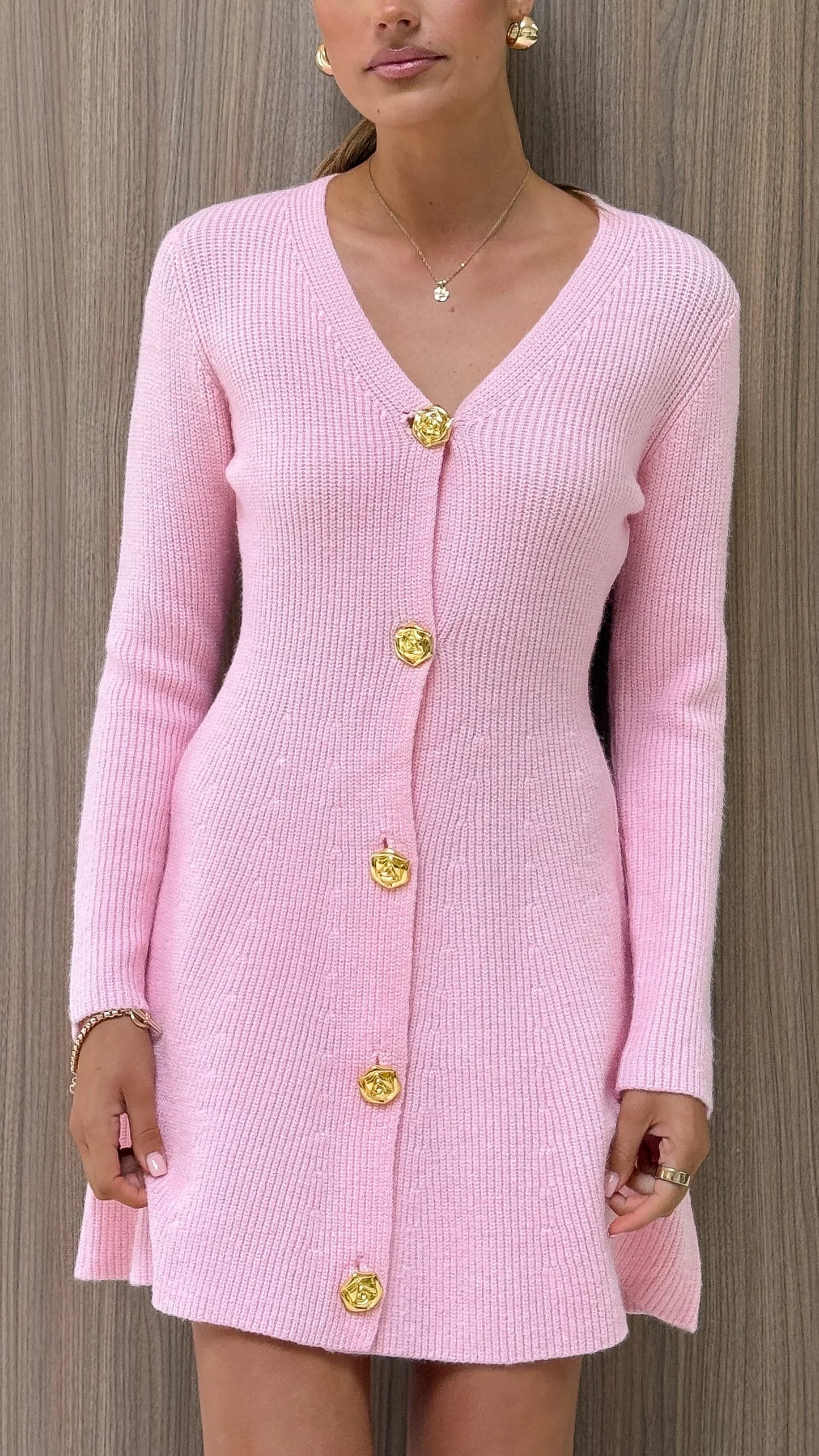Catarina Long Sleeve Mini Dress Pink