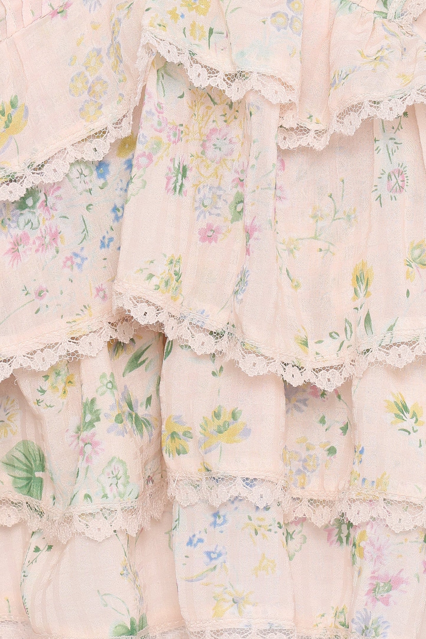 Yana Ruffle Top Pastel Pink Floral