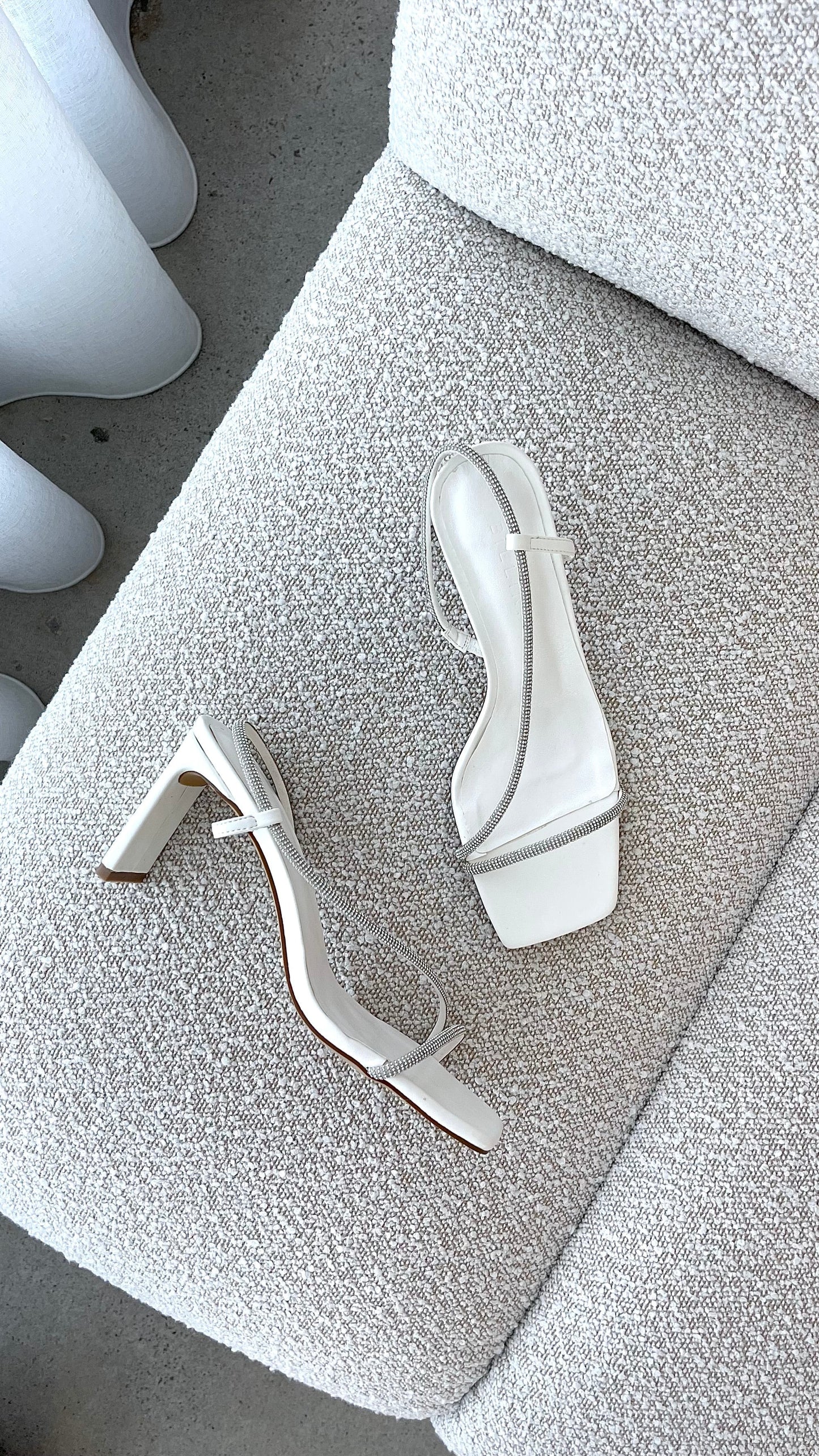 Kaye Heels White Diamante