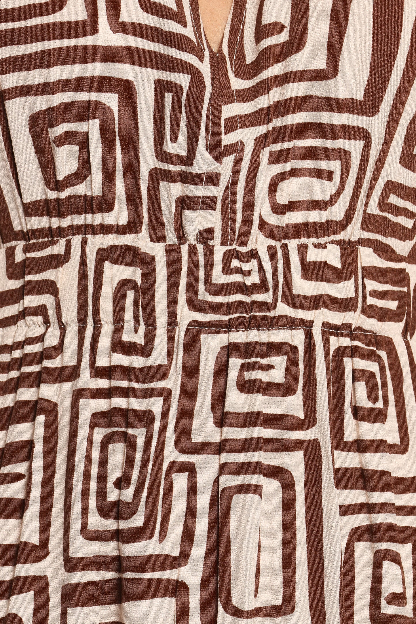 Solange Maxi Dress Chocolate Brown Print