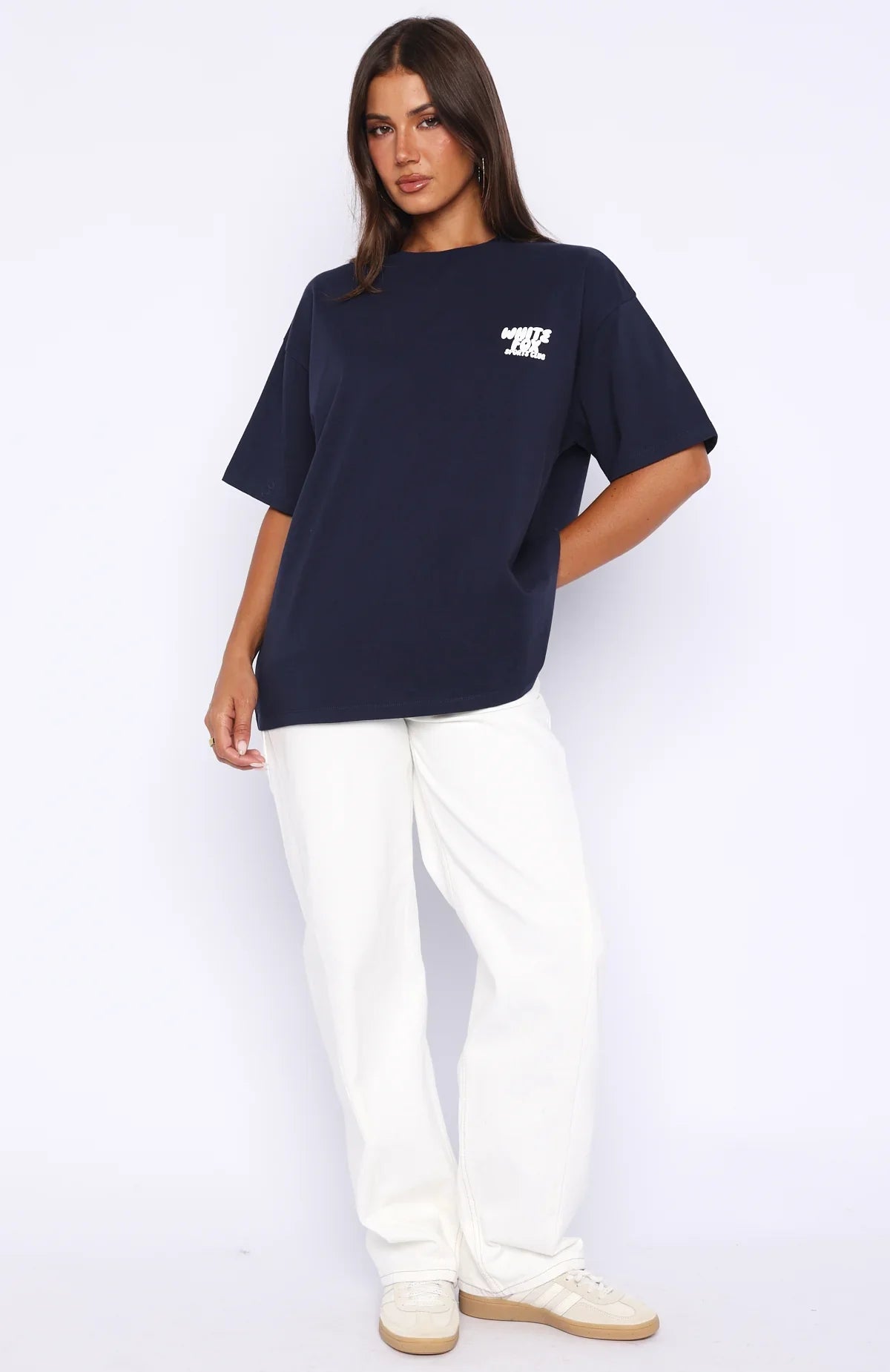 Club 14 Allie Oversized Tee Navy