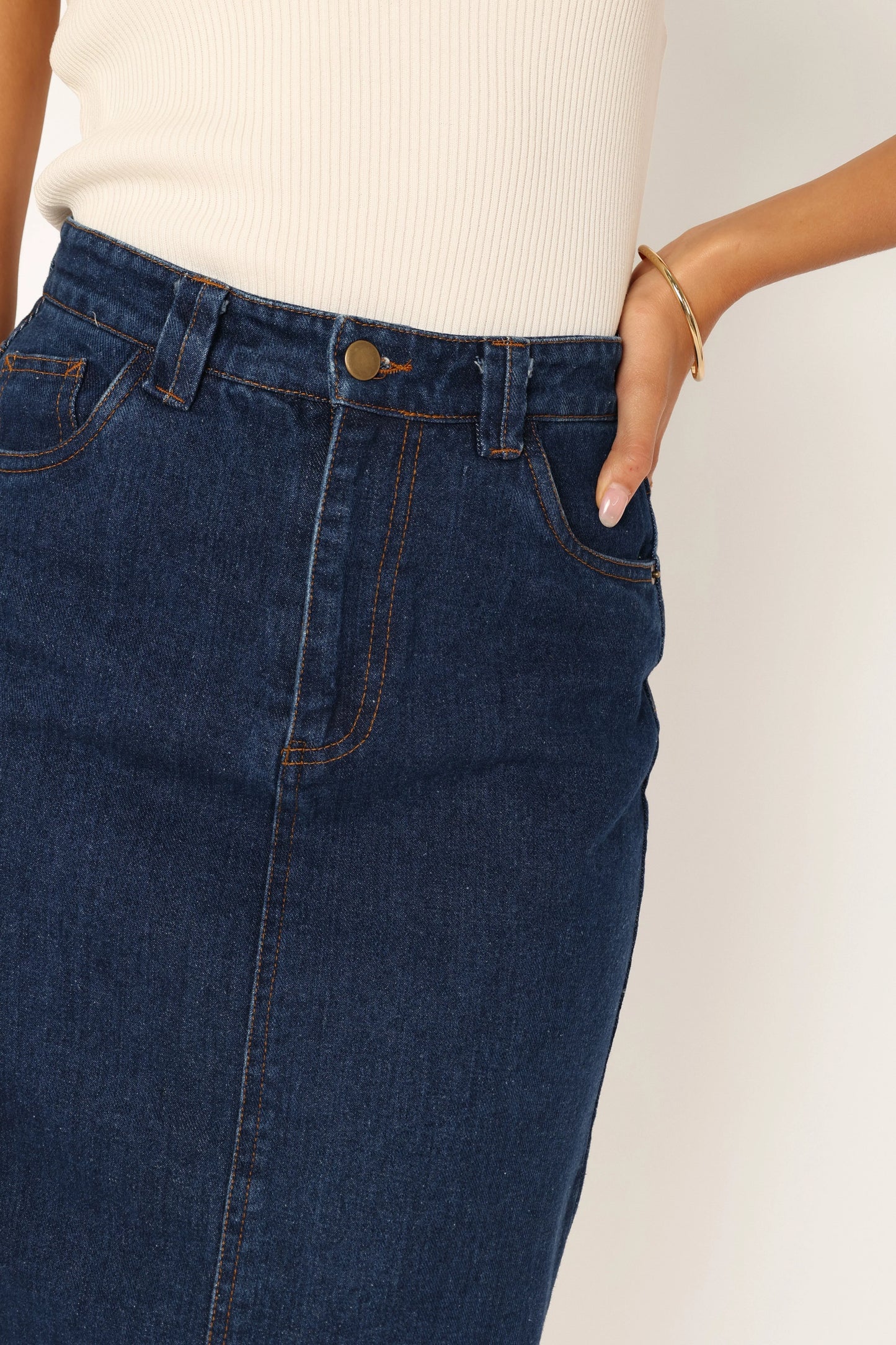 Rana Denim Midi Skirt Dark Denim