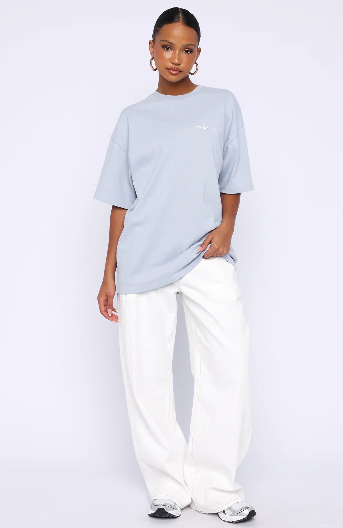 At Second Glance Oversized Tee Light Blue