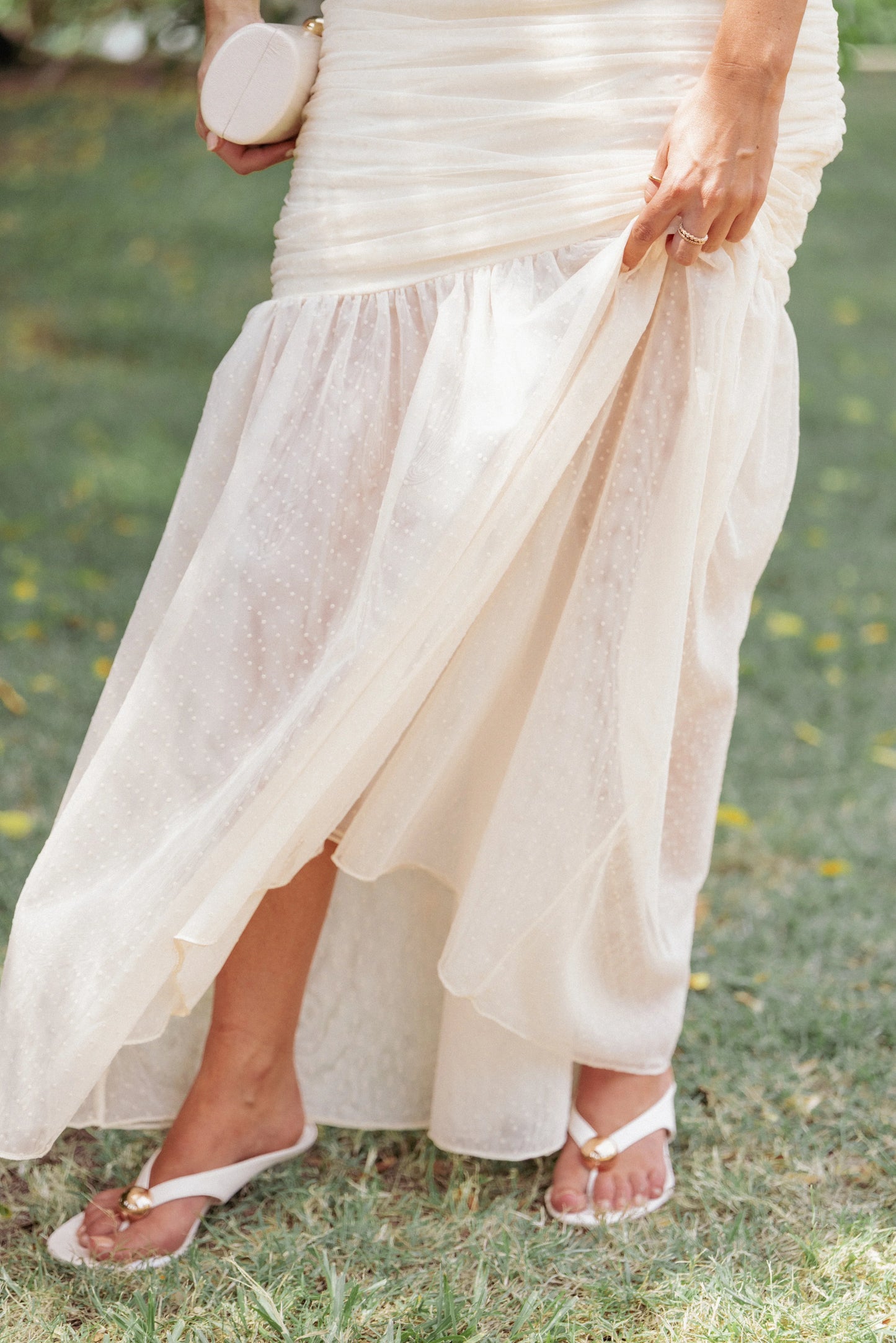 Susan Mesh Drop Waist Skirt Yellow