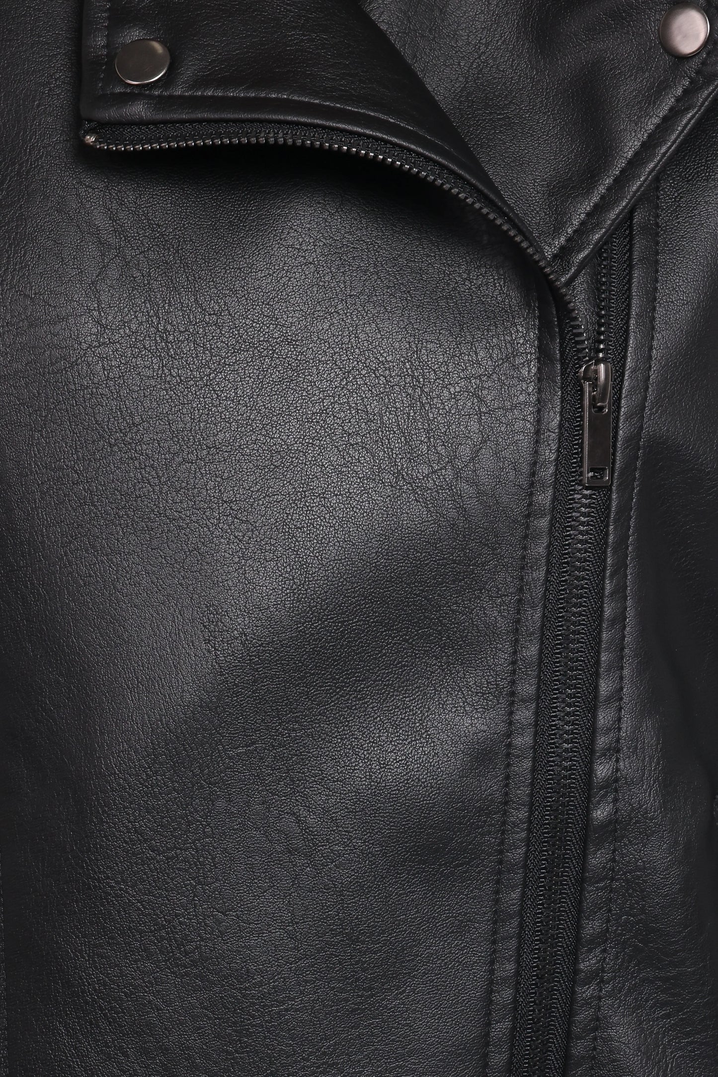 Parsons Oversized Faux Leather Moto Jacket Black