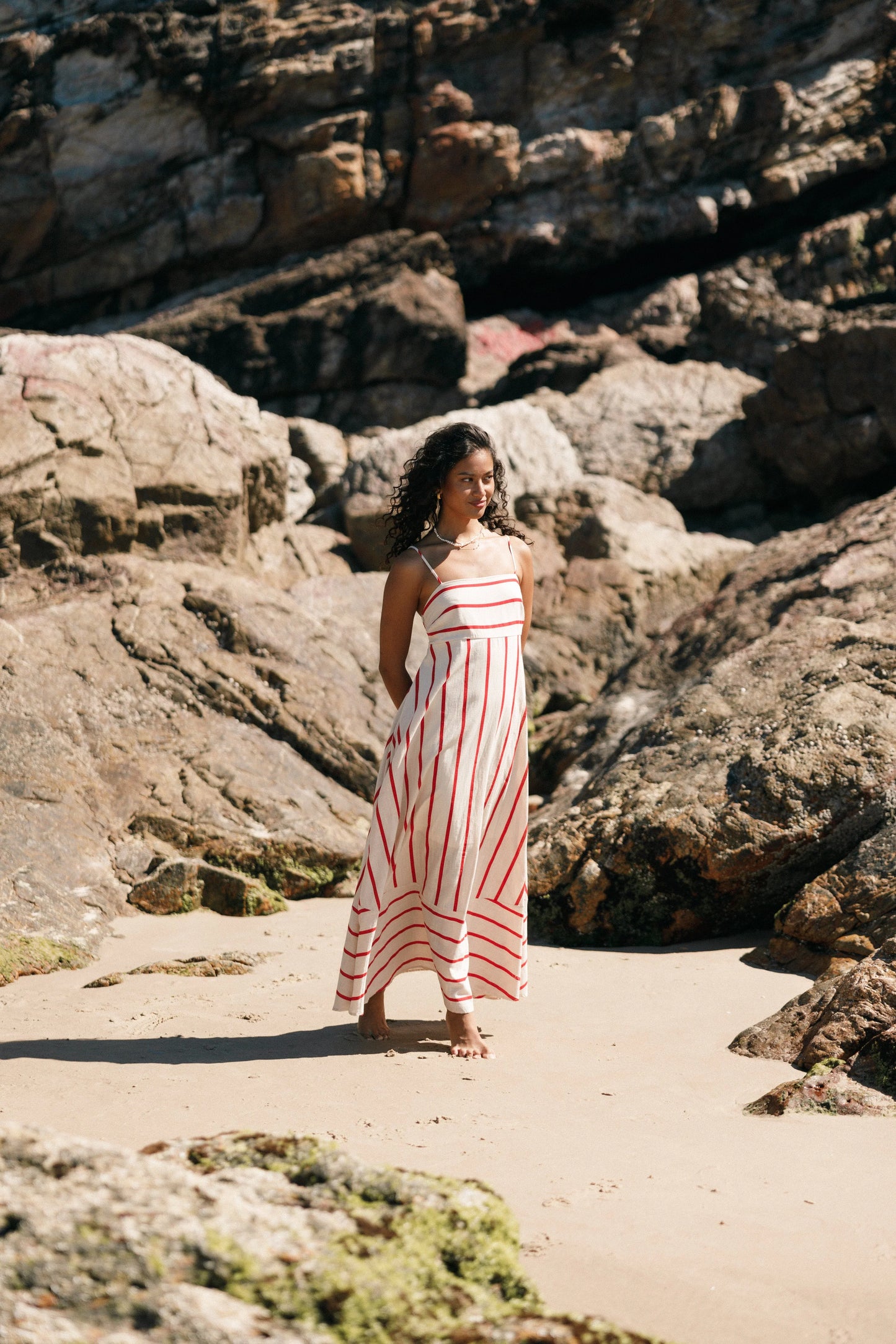 Brea Maxi Dress Cream Stripe