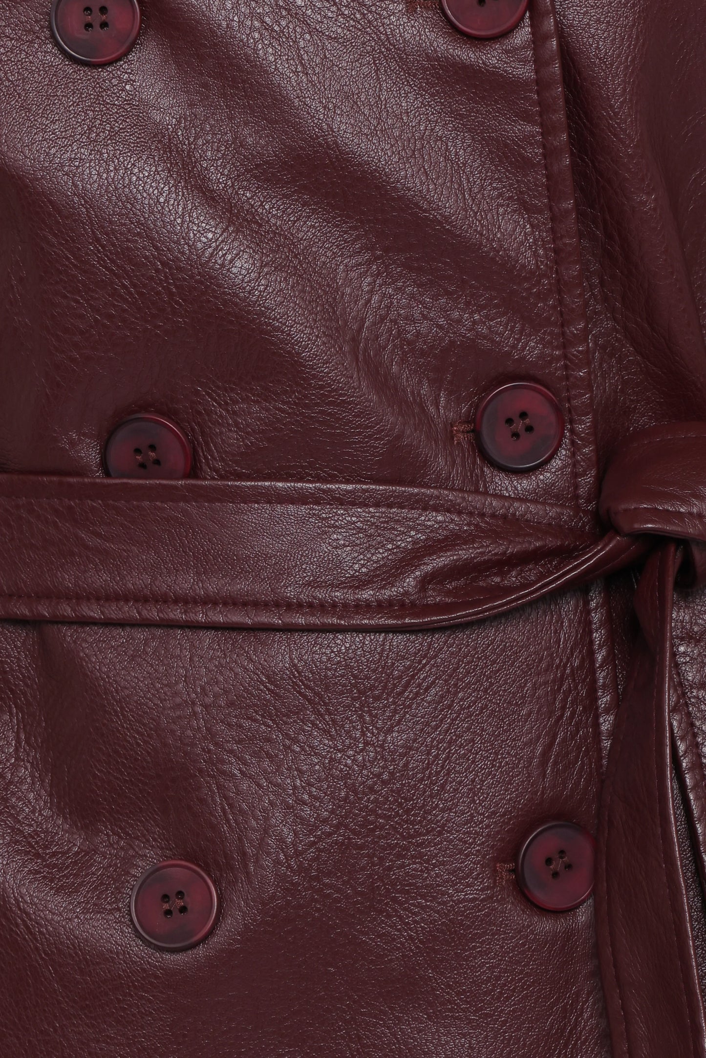 Vita Faux Leather Jacket Burgundy