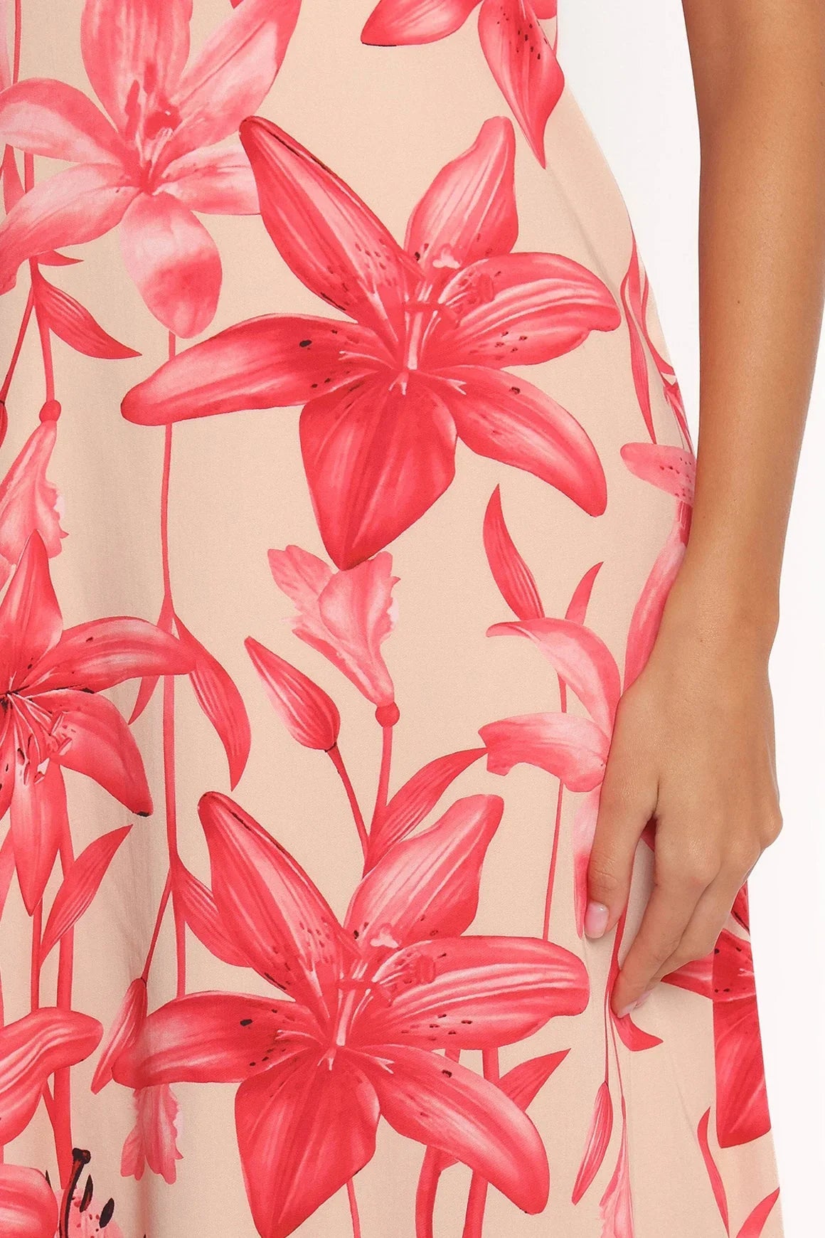 Lani A Line Strapless Maxi Dress Pink Floral