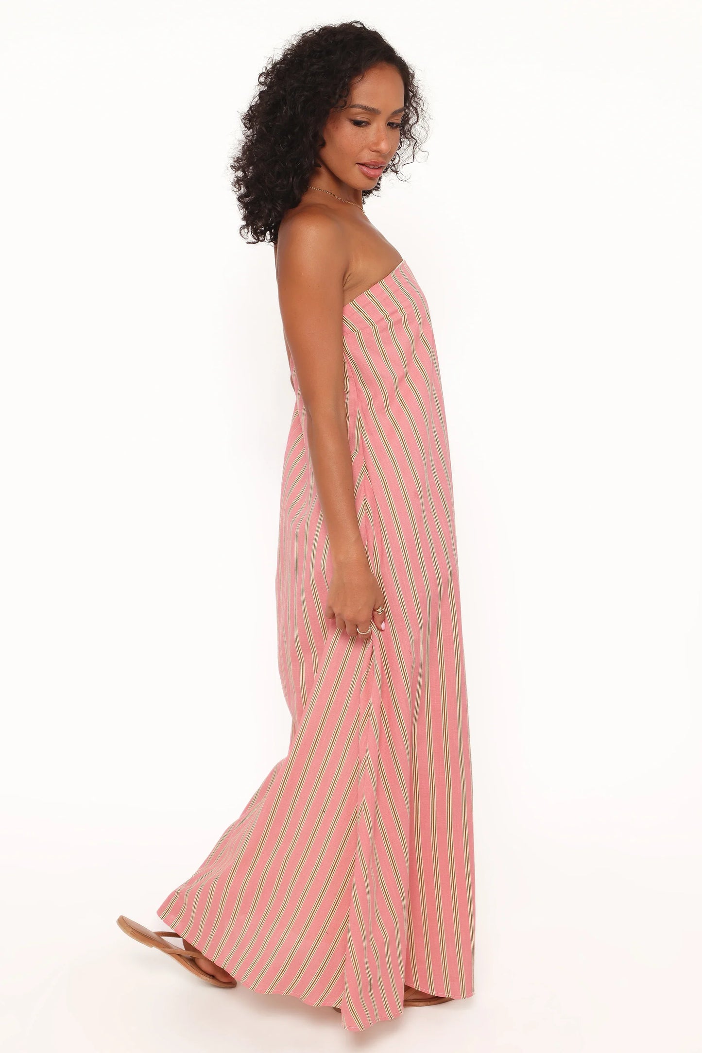 Soph Strapless Maxi Dress Pink Stripe