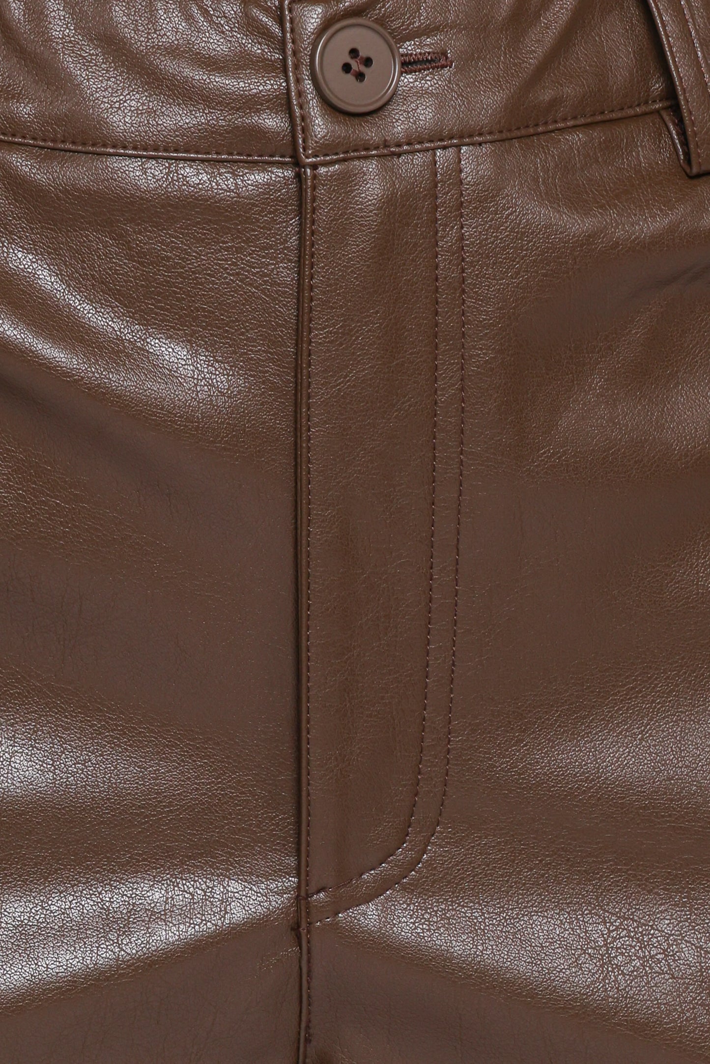 Emer Leather Pant Chocolate Brown