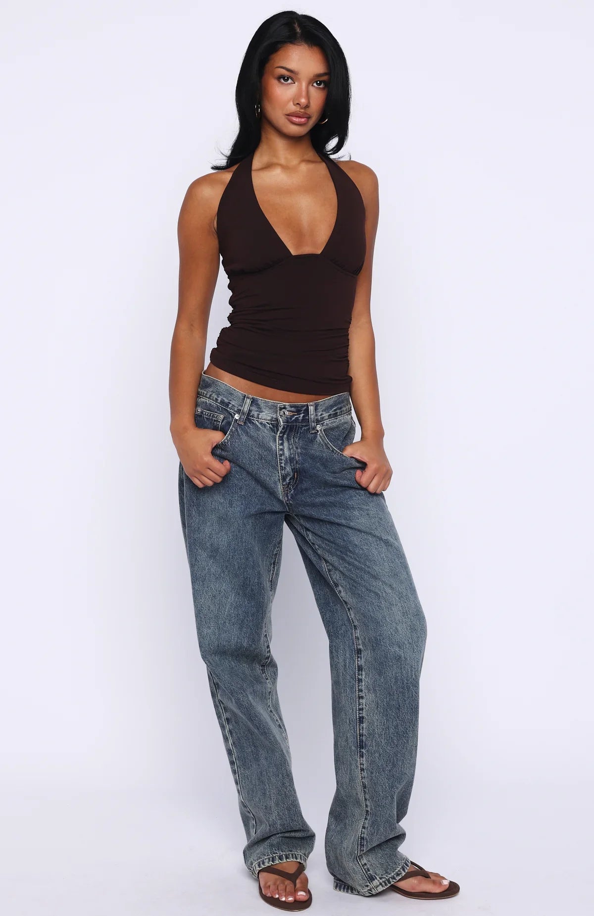 Twice As Nice Halter Top Dark Chocolate