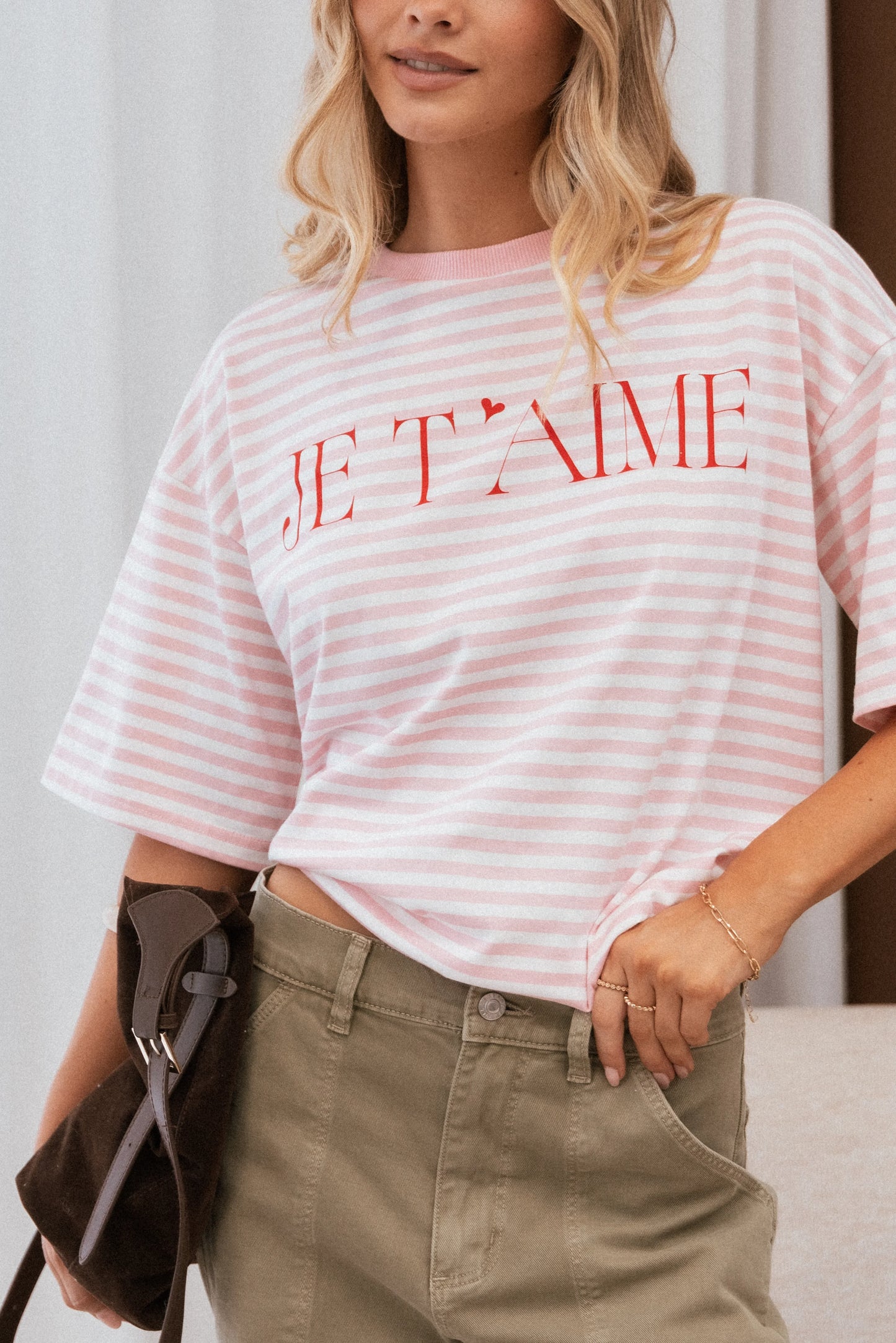 Marly Je TAime Tee Pink Stripe