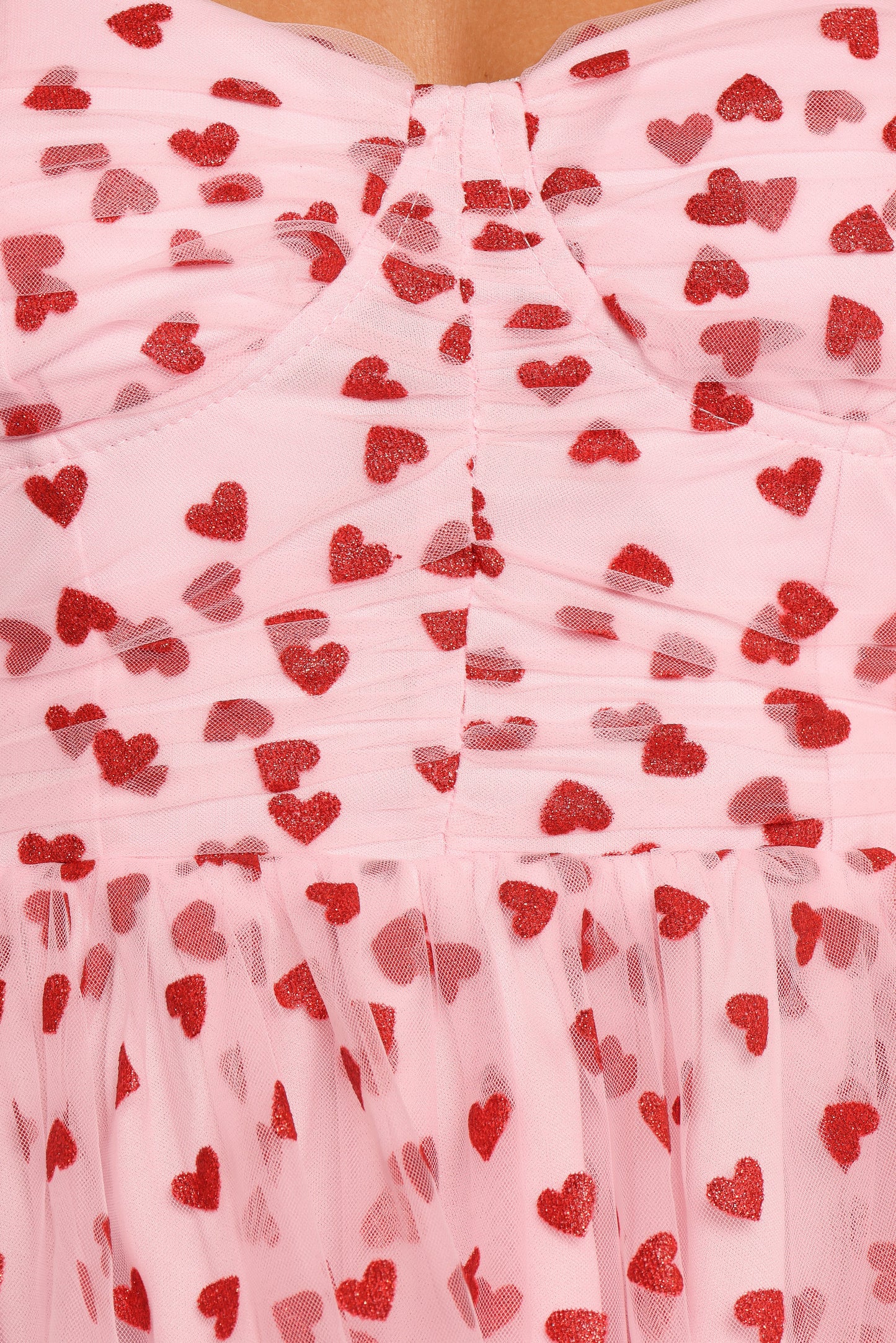 Floret Midi Dress Red Hearts