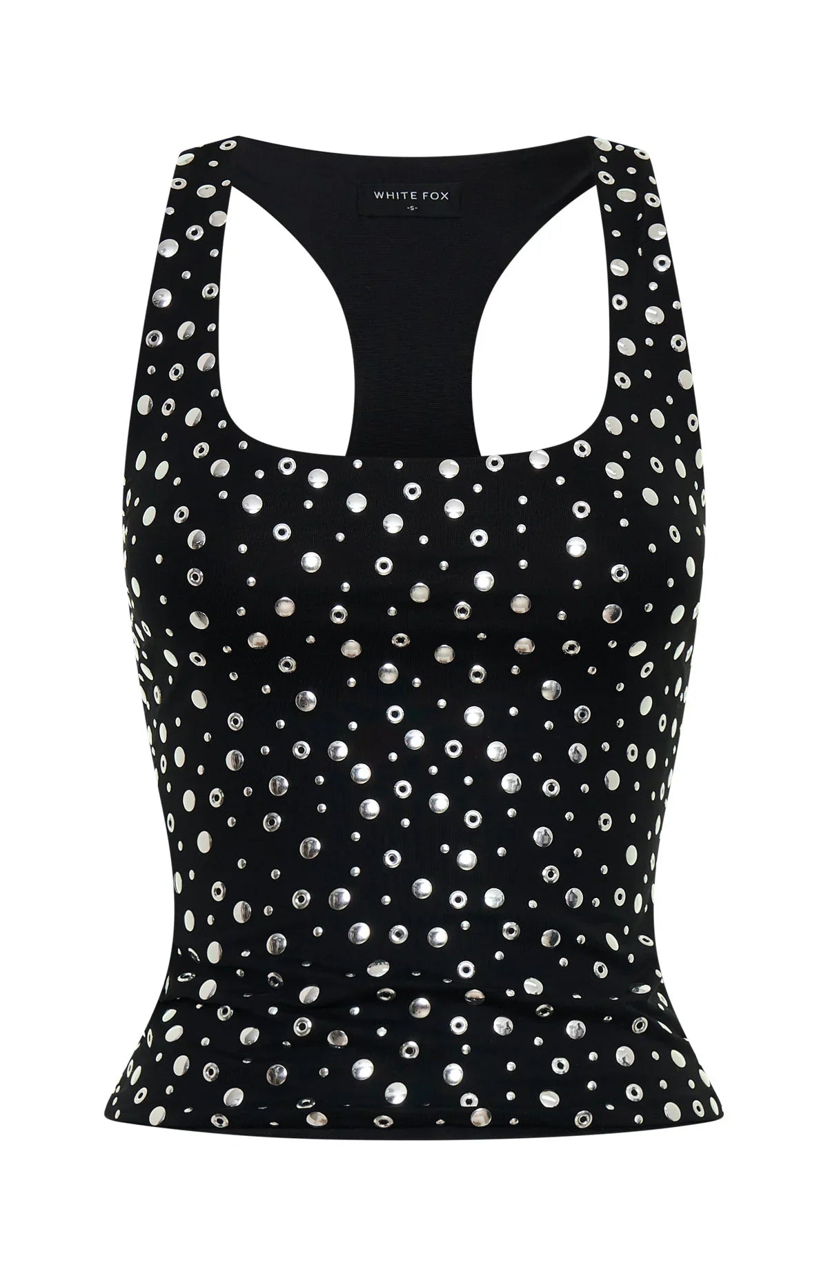Festival Feels Embellished Tank Top Black