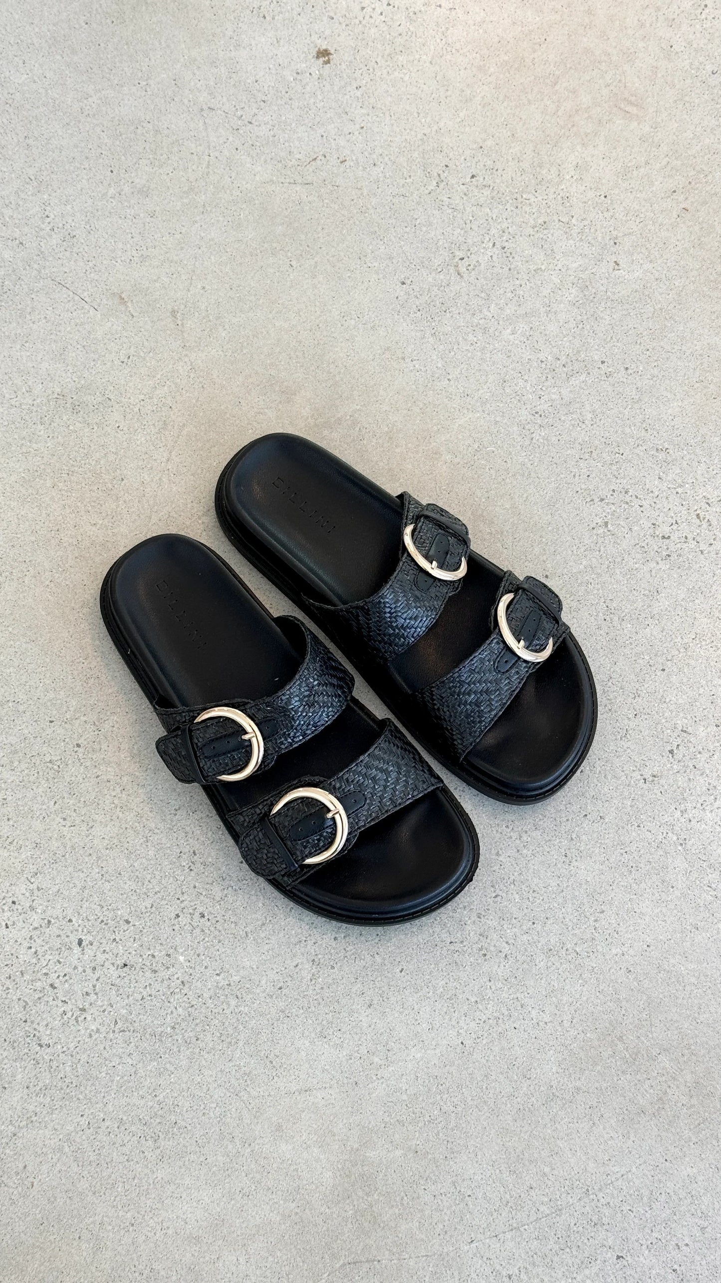 Wilmer Slide Black Raffia