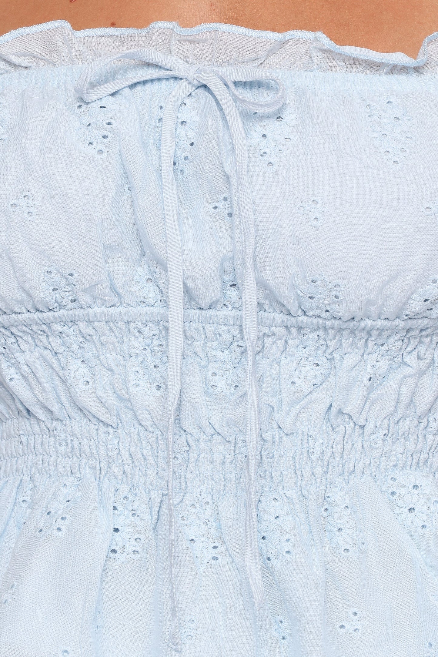 Melissa Peplum Top Pale Blue