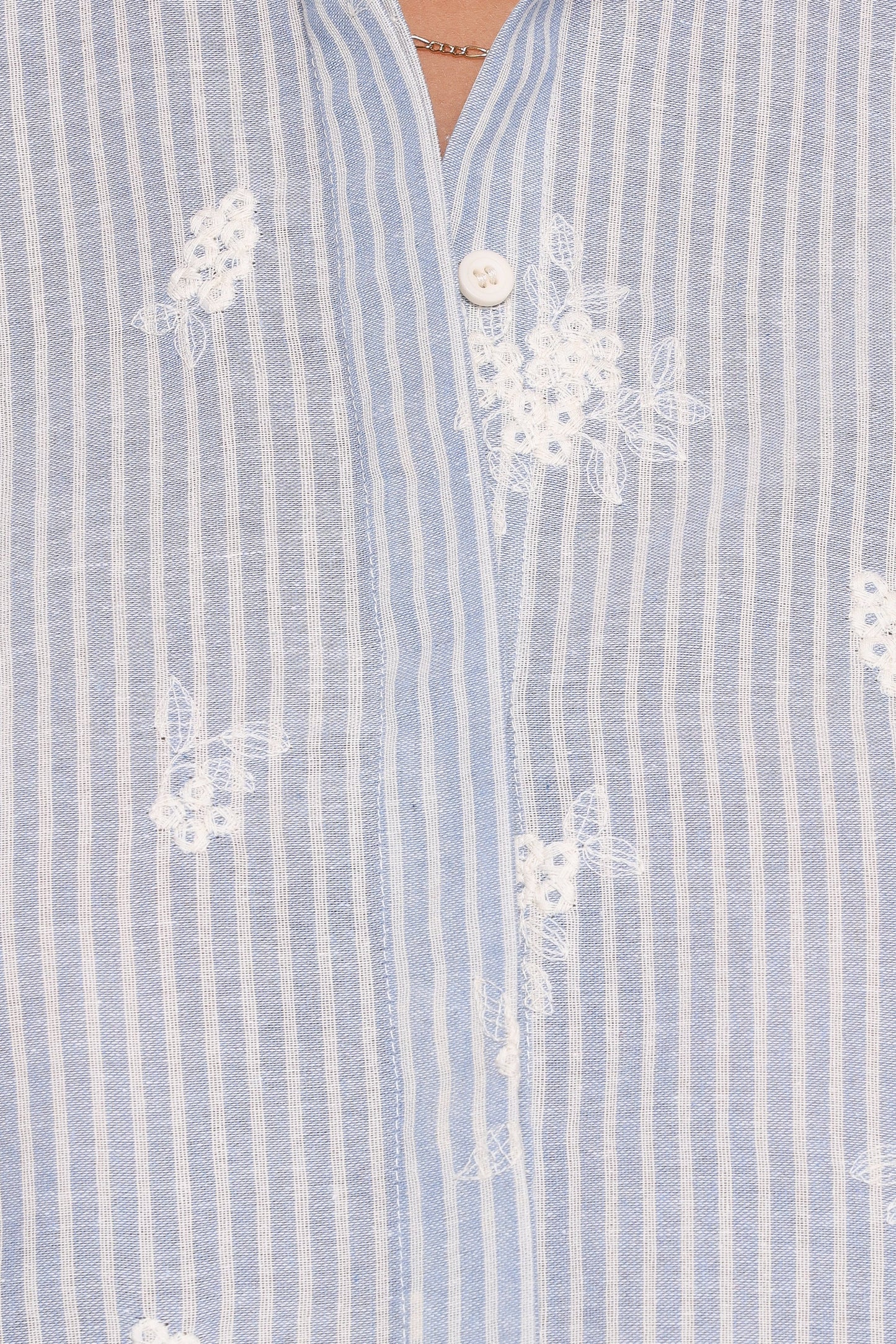 Floriana Tie Sleeve Shirt Blue Stripe