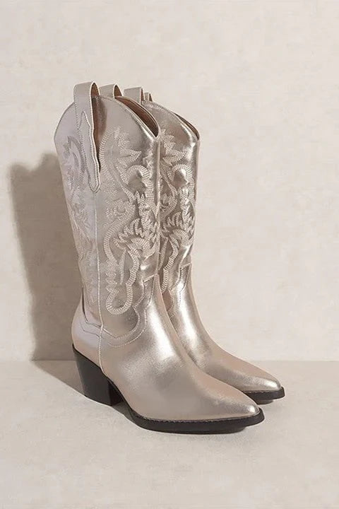 Amaya Cowboy Boot Champagne