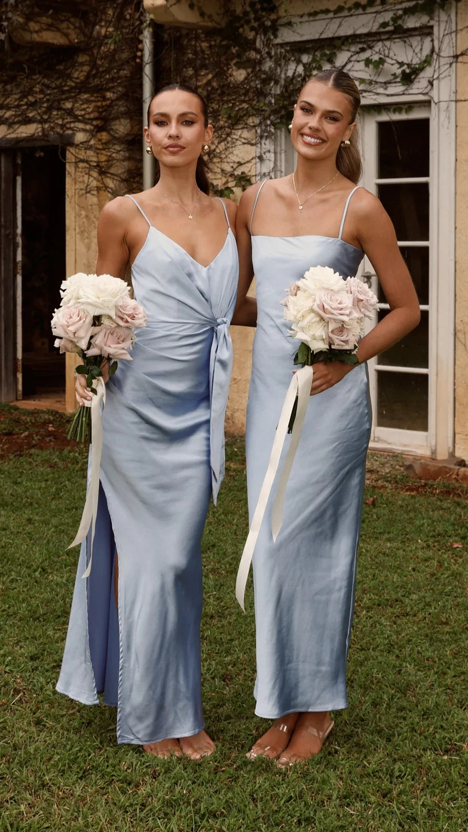 Yasmeen Tie Front Maxi Dress Blue