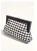 Zoey Boucle Timber Frame Clutch Black White
