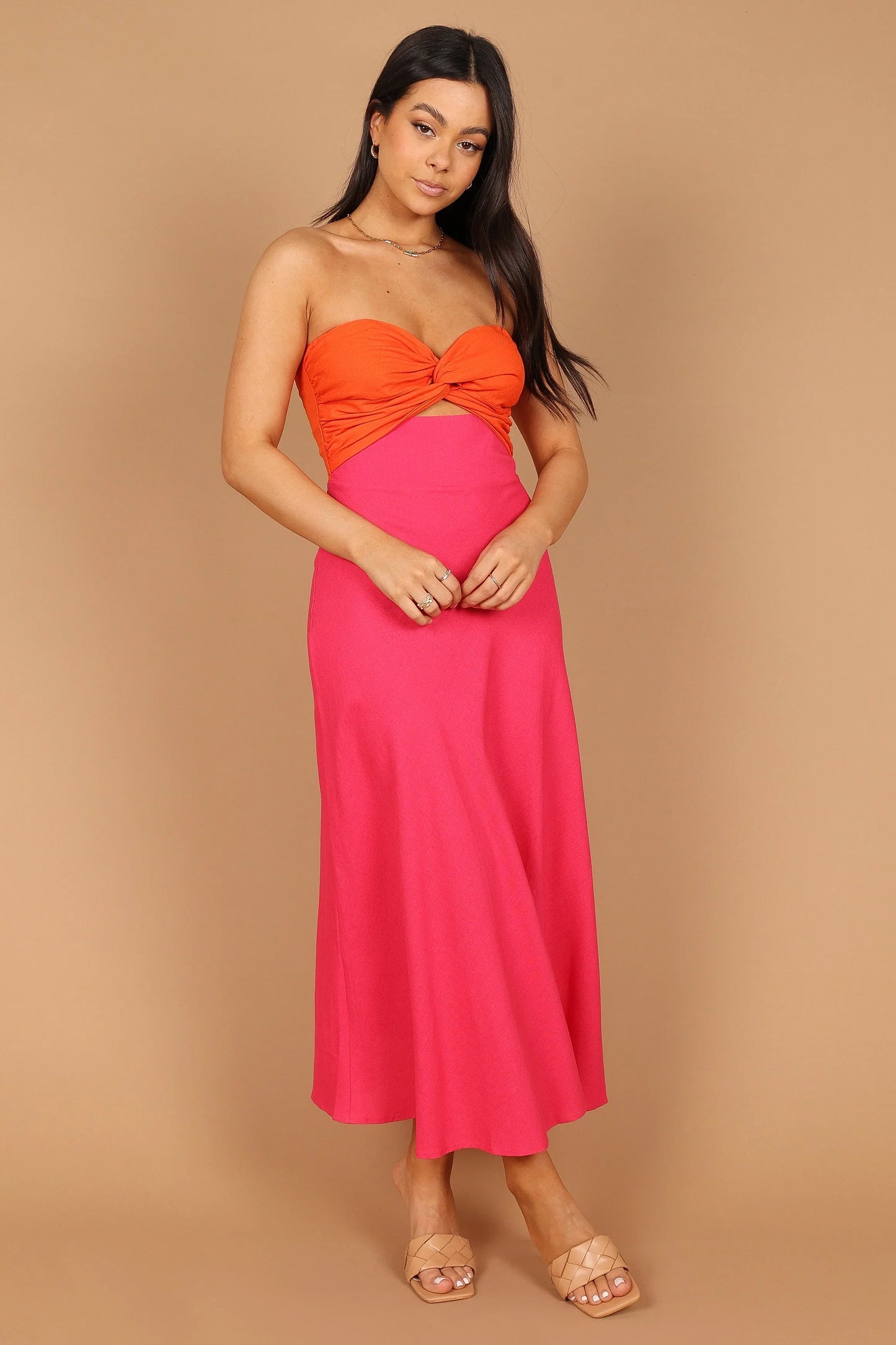 Rosetta Dress Fuchsia Orange