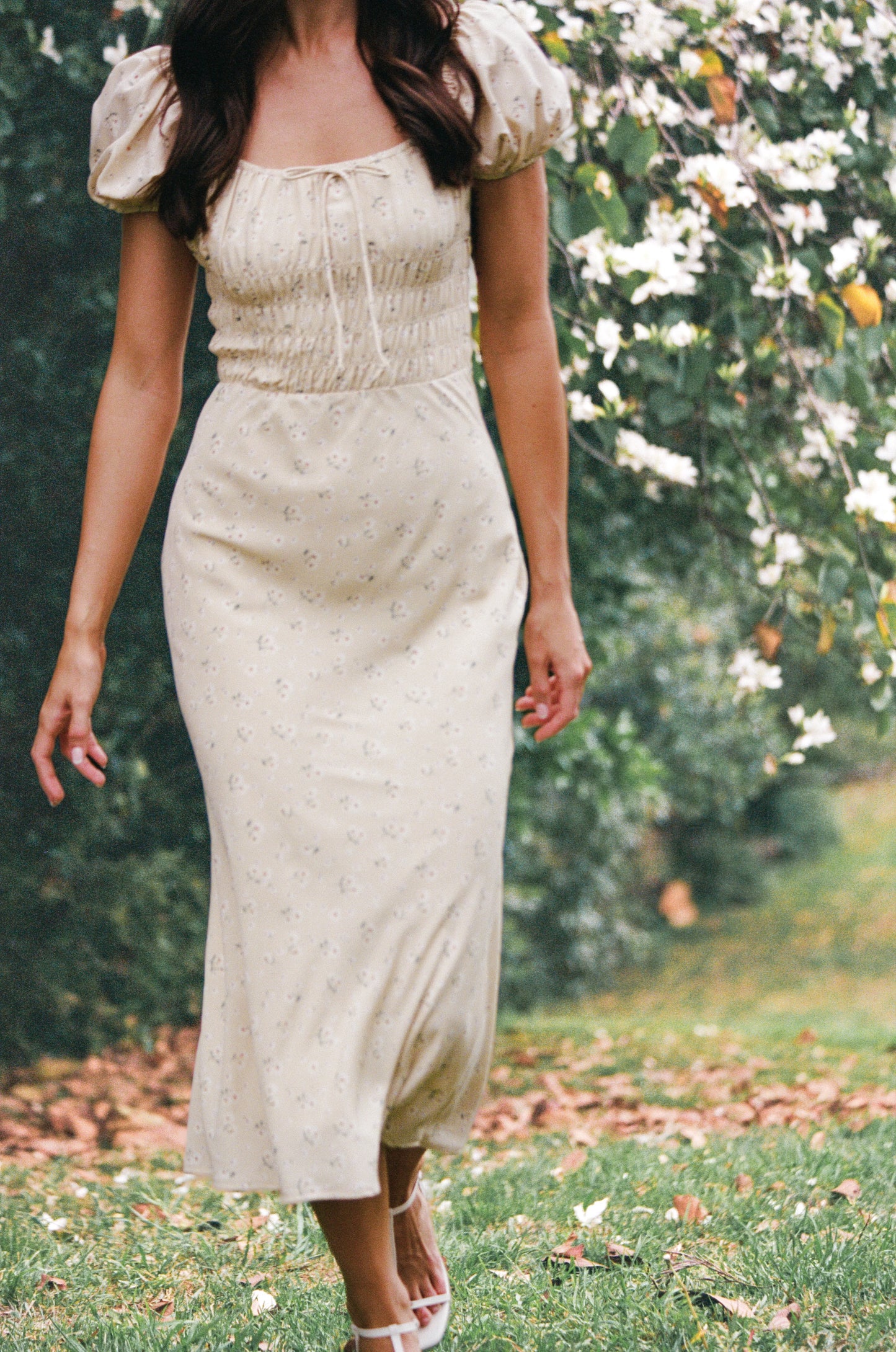 Teigan Midi Dress Yellow Floral