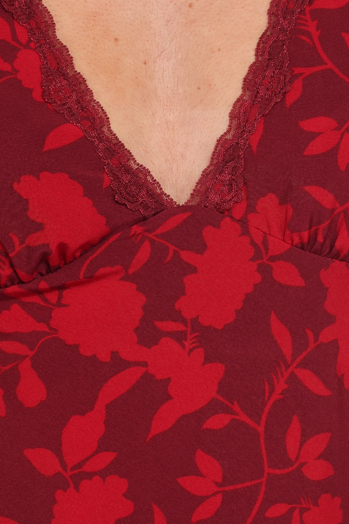 Kelso Top Burgundy Floral