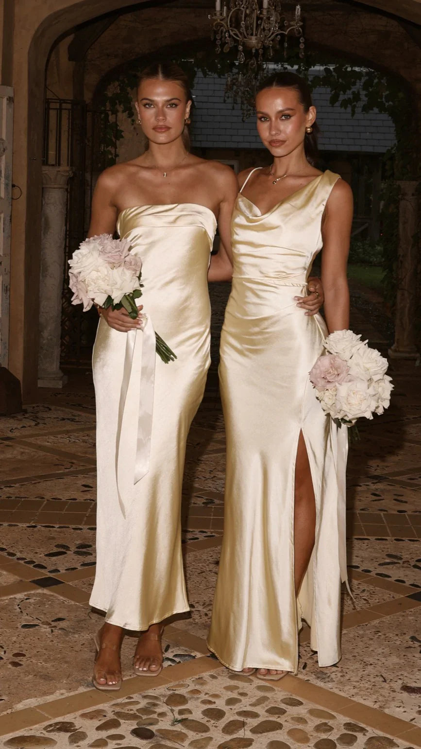 Iris Asymmetrical Maxi Dress Yellow