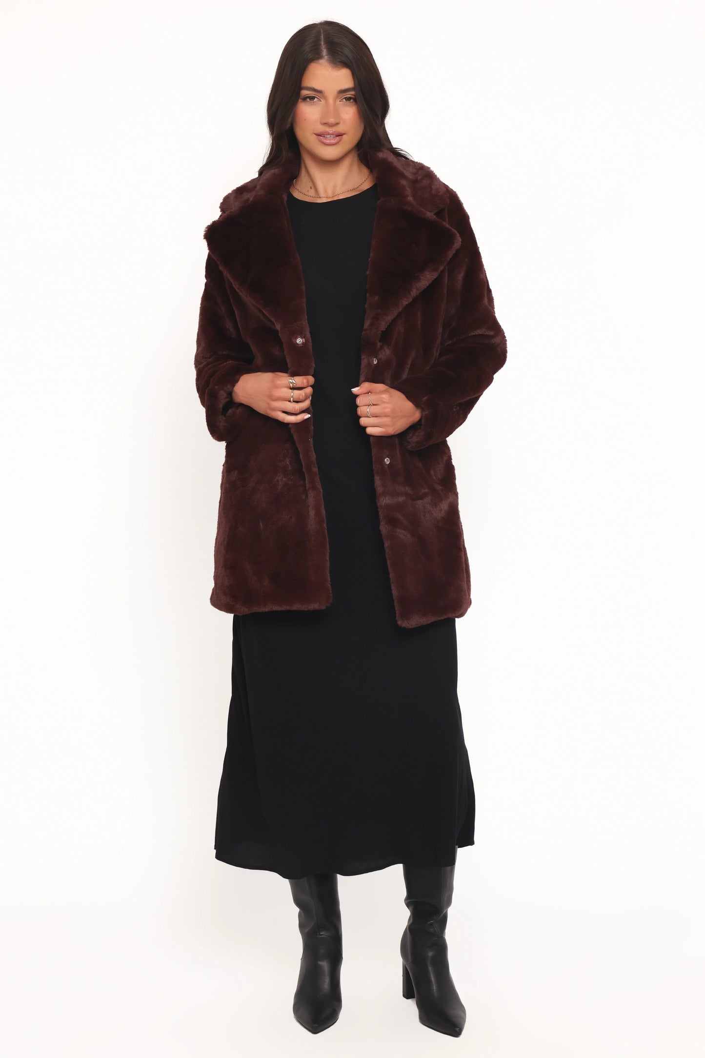 Meeka Faux Fur Jacket Burgundy