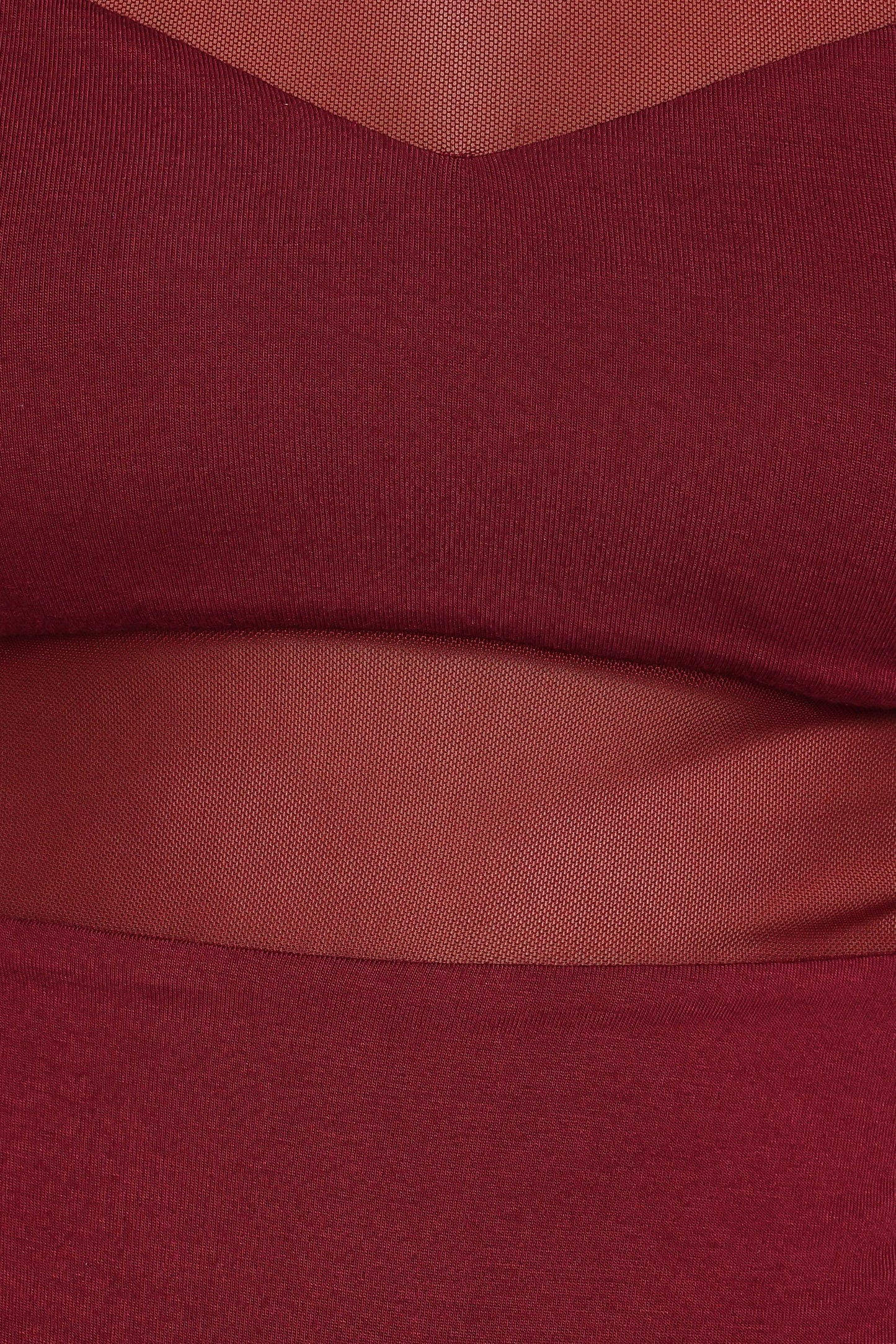 Kingsley Mesh Long Sleeve Bodysuit Merlot