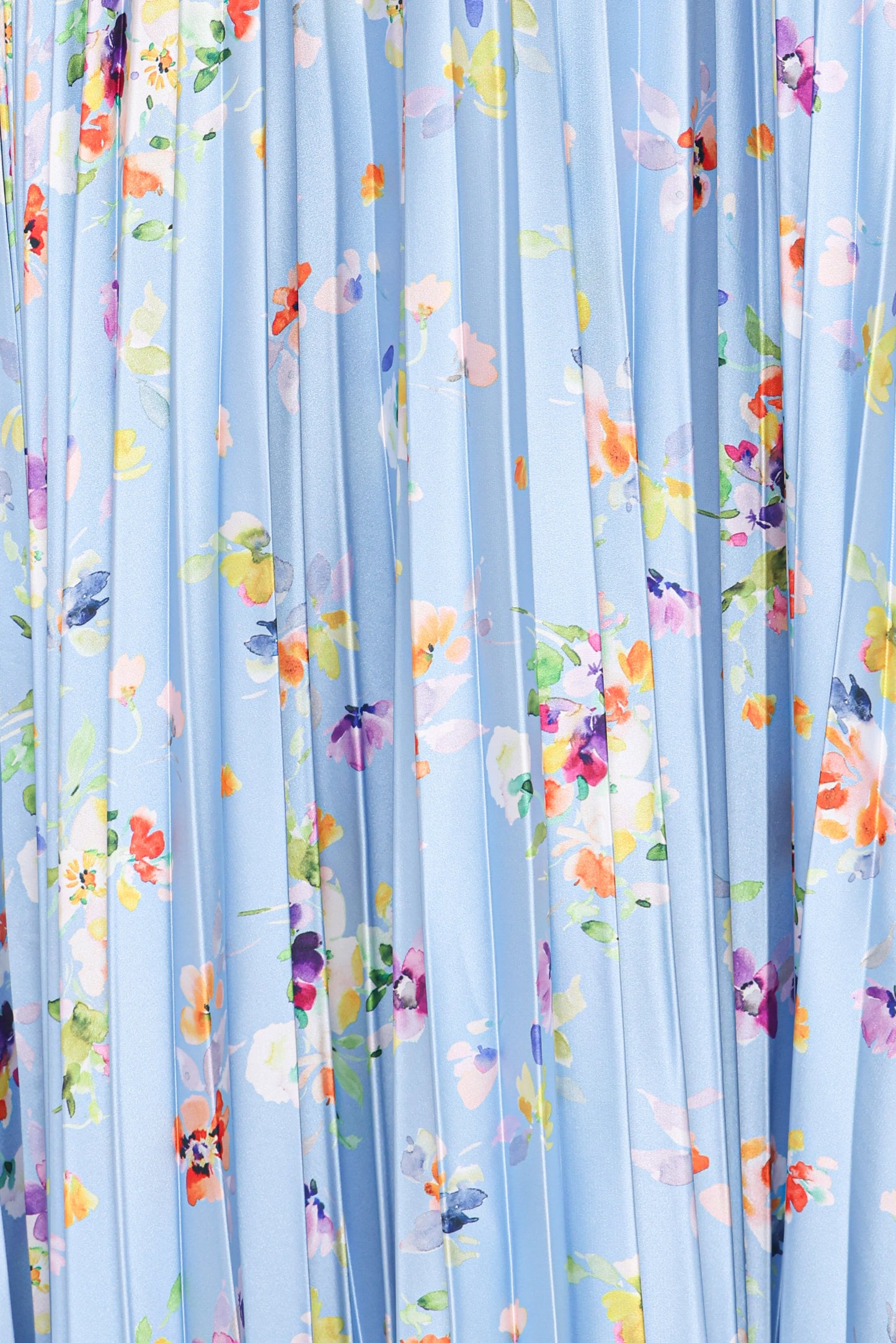 Naira Pleated Maxi Dress Cornflower Blue Floral