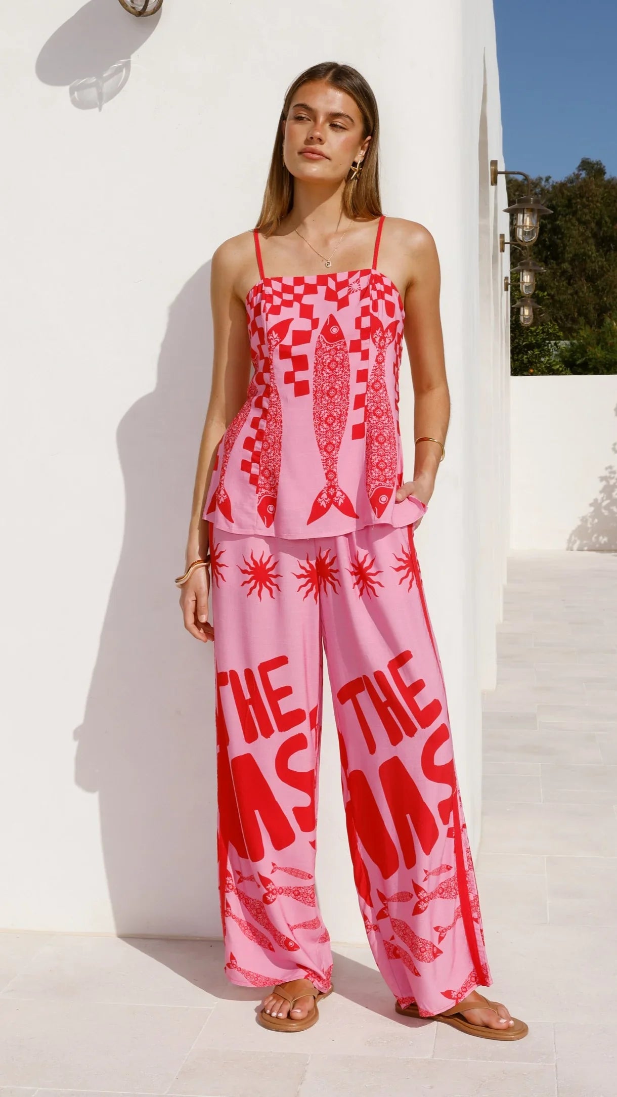 Kanya Pants Pink Red Tide