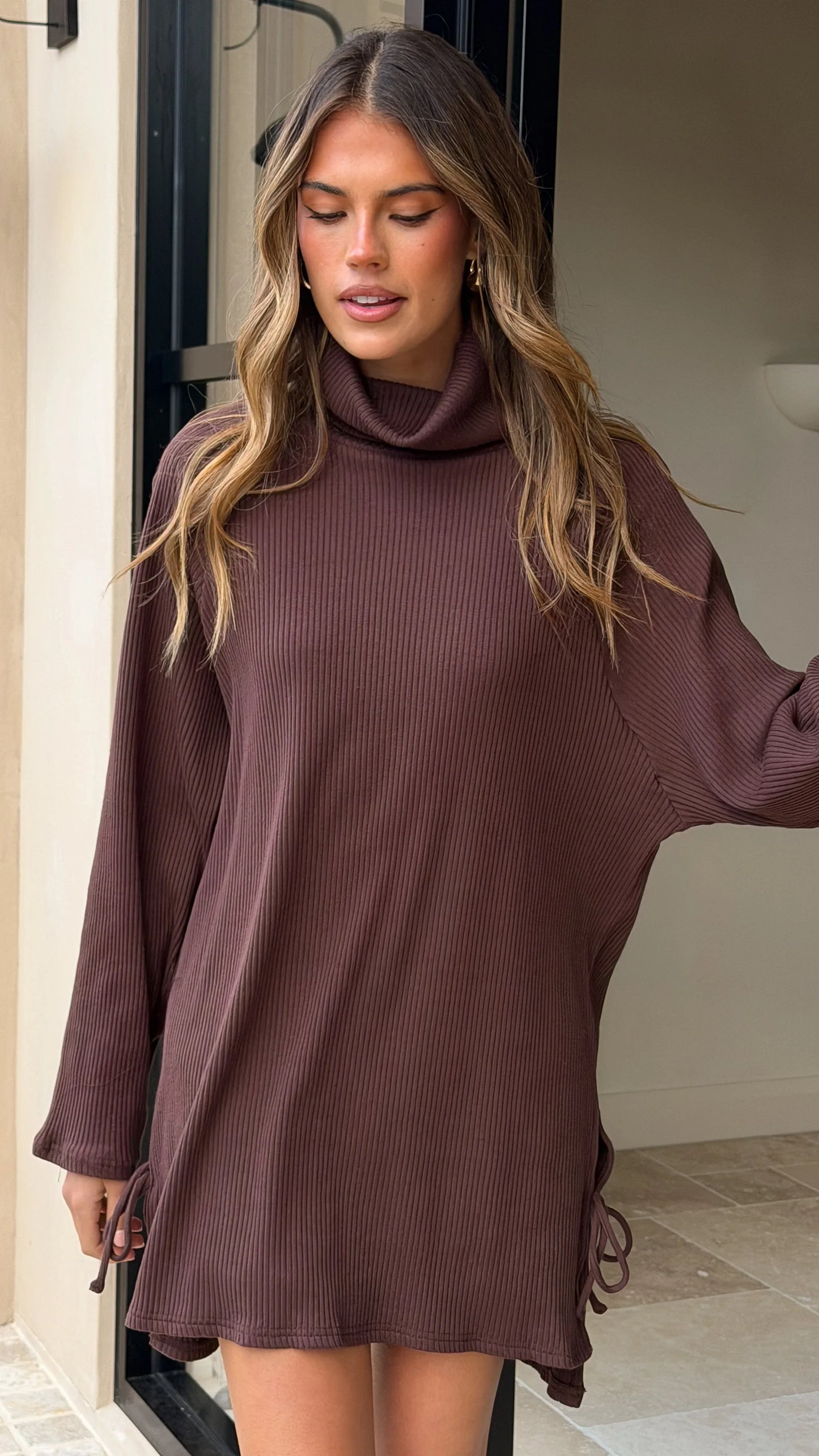 Ravio Oversized Rib Knit Chocolate