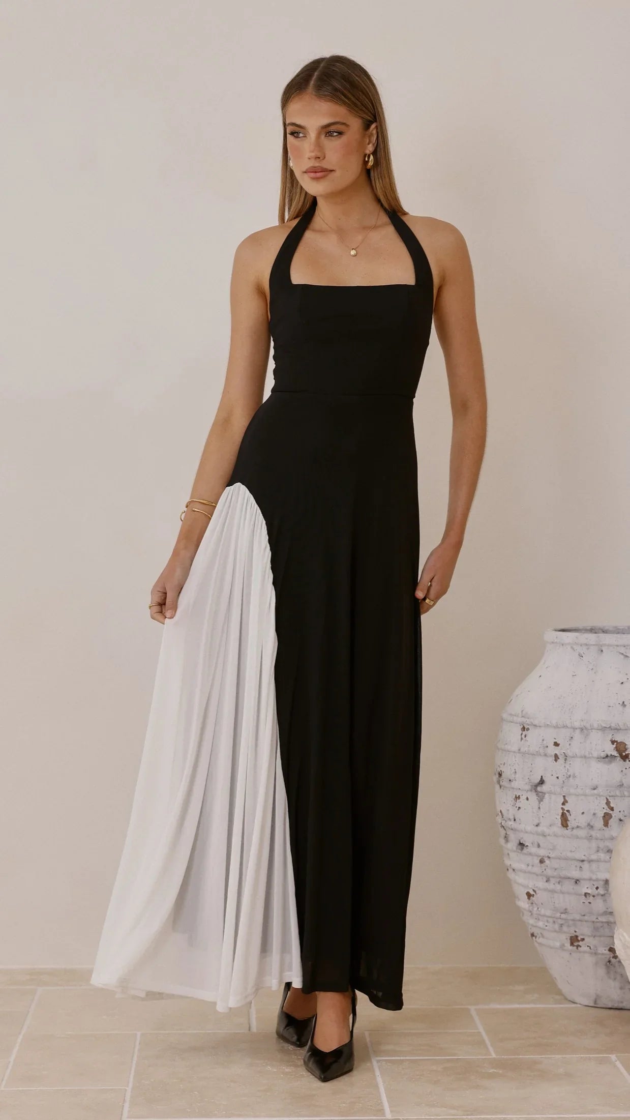 Cia Maxi Dress Black White