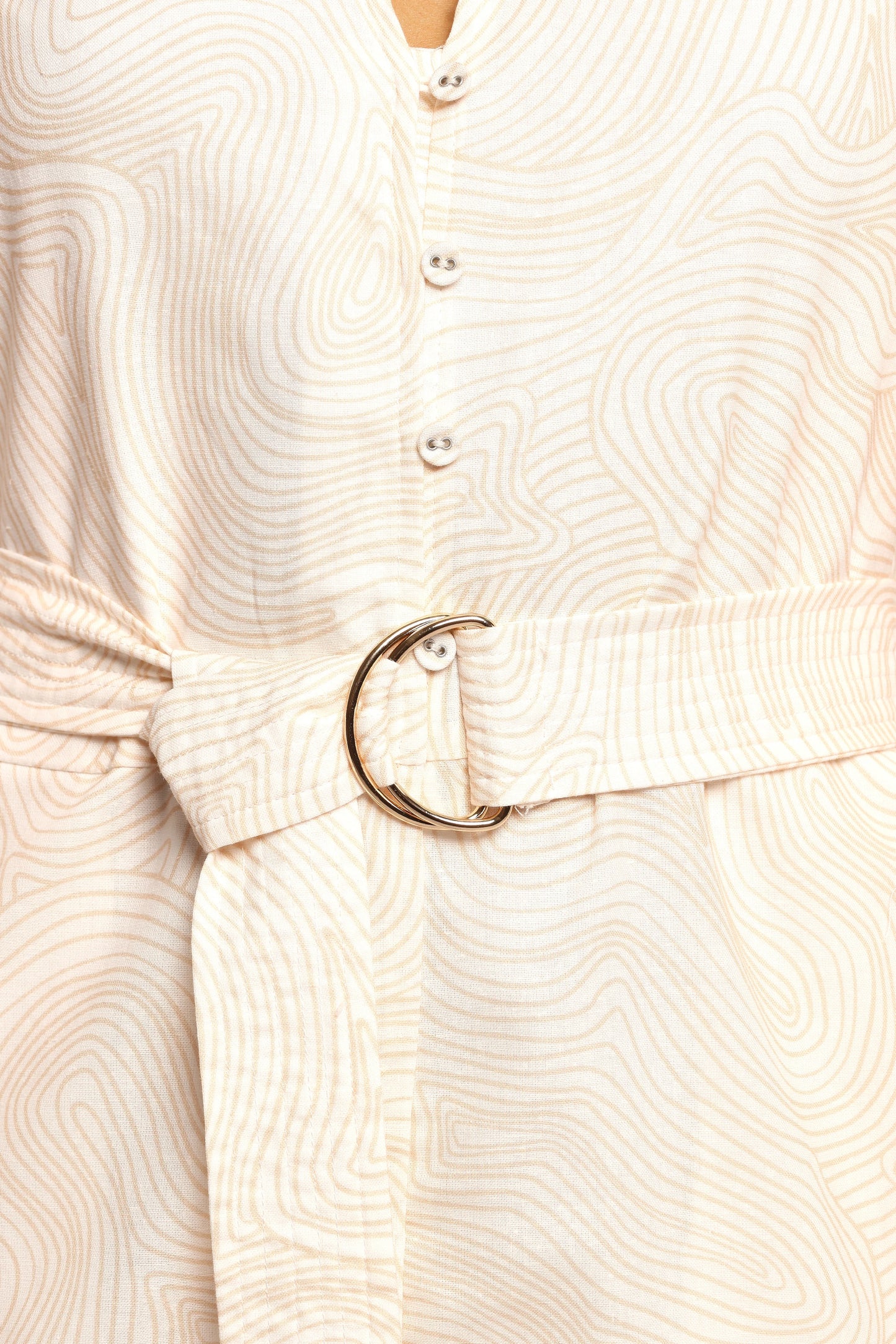 Cassian Belted Romper Tan Swirl