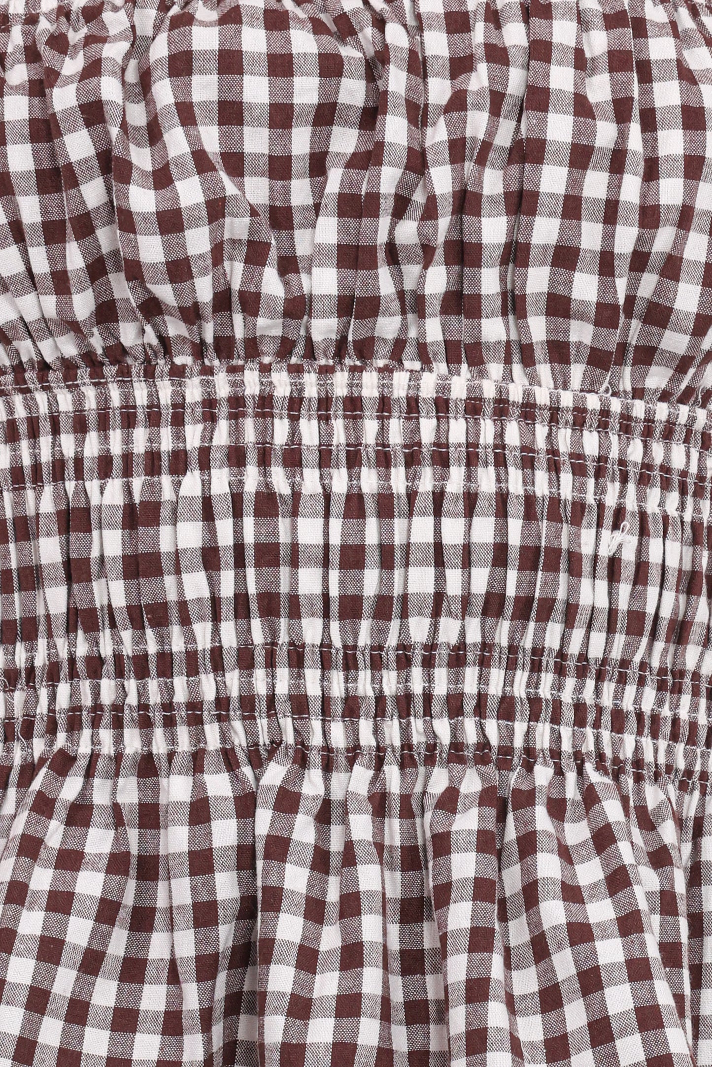 Amity Strapless Top Brown Gingham